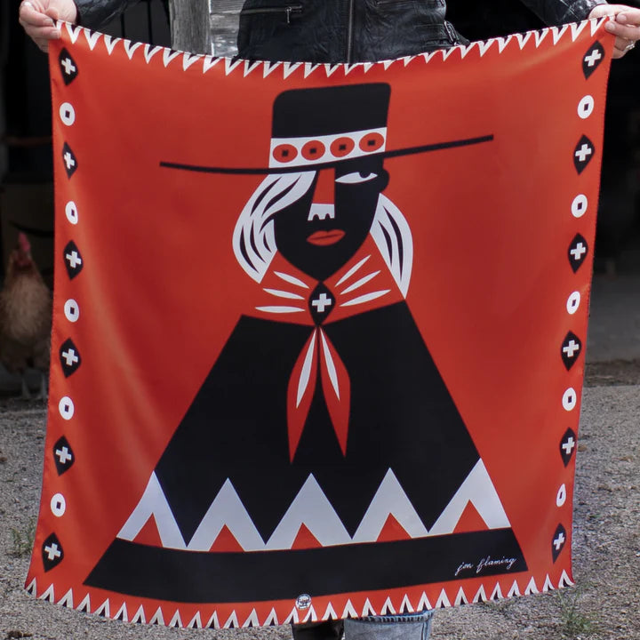 GIRL WITH THE WIDE BRIMMED HAT - SILK SCARF