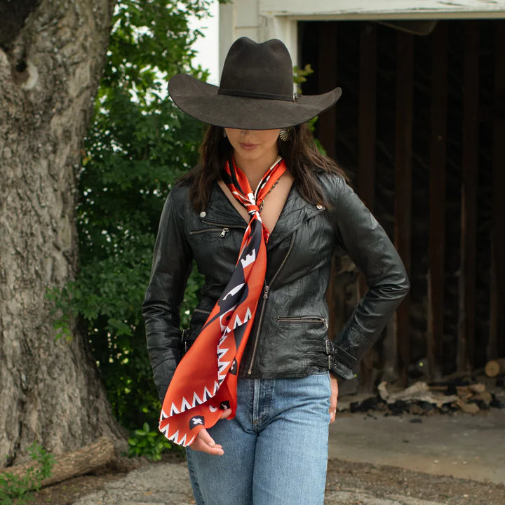 GIRL WITH THE WIDE BRIMMED HAT - SILK SCARF