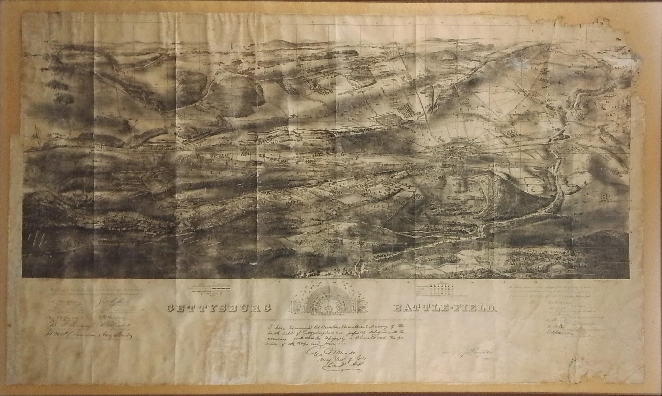 Bachelder 1863 Gettysburg Battlefield Map