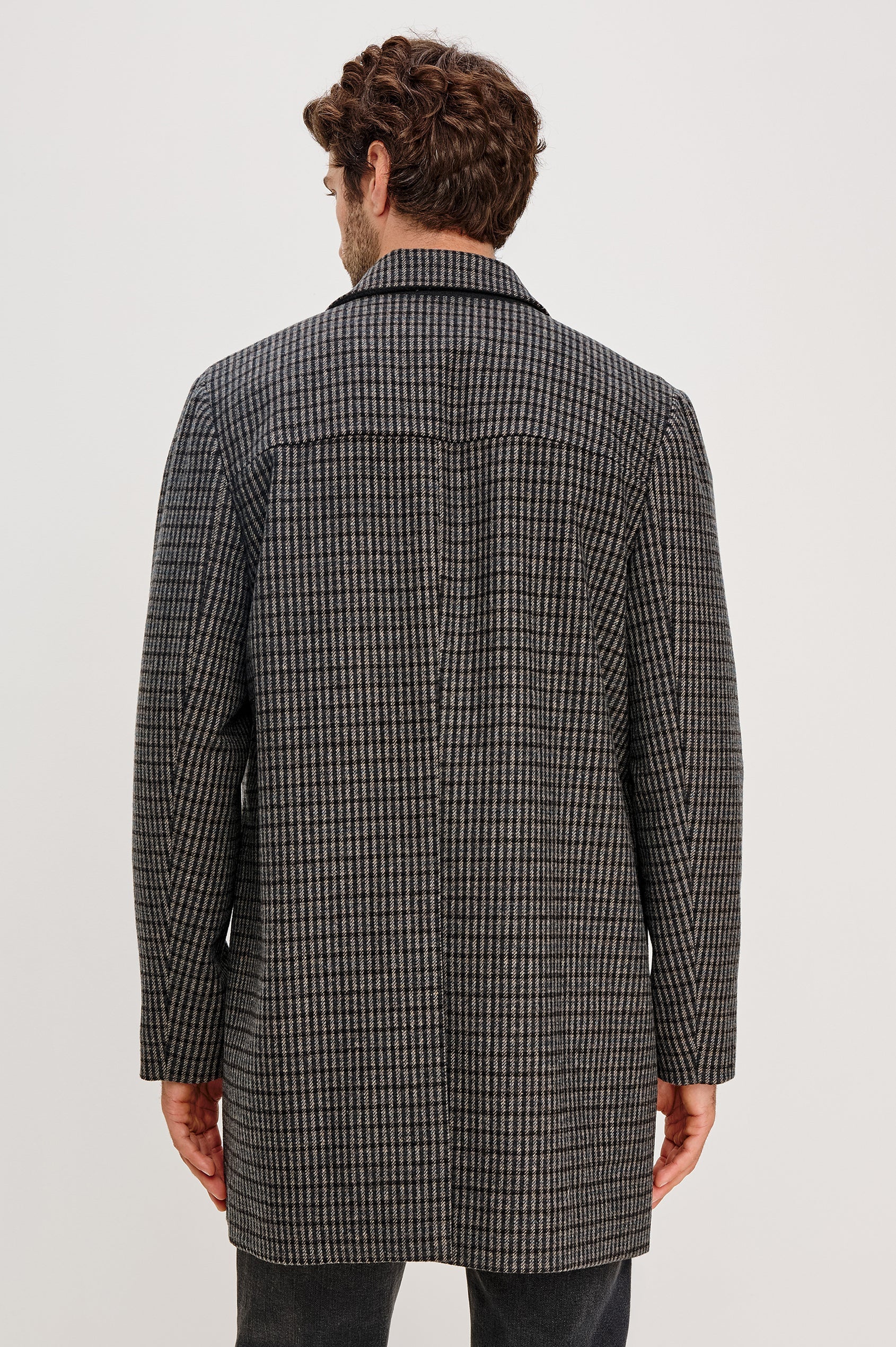 Hockney Overcoat Grey Check Plaid