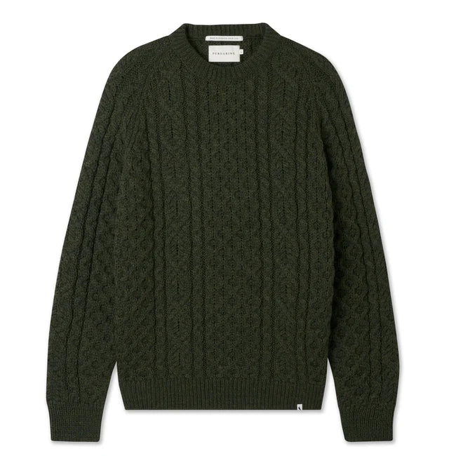 Hudson Aran Jumper - Olive
