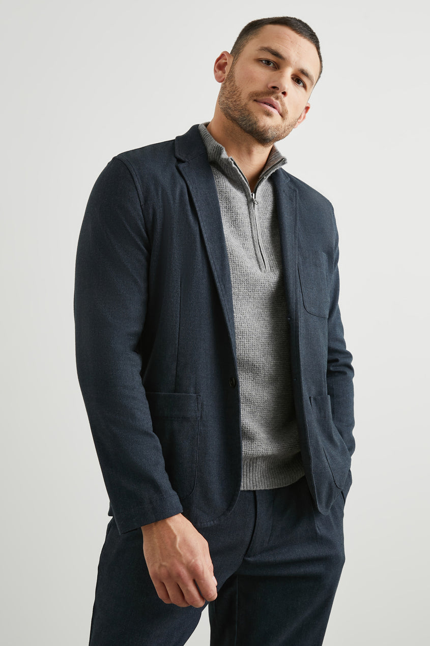 Idris Blazer - Dark Navy Melange