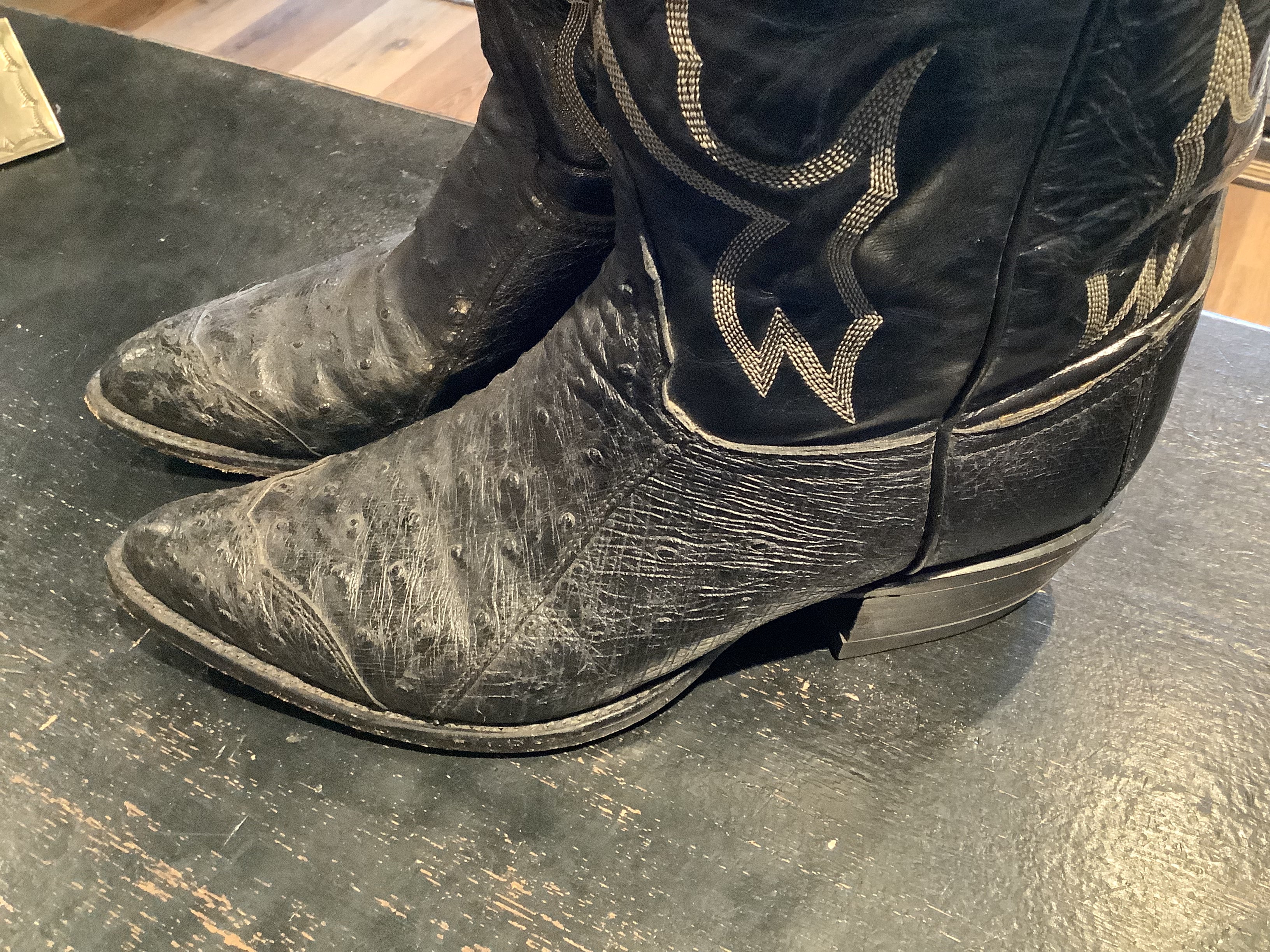 Tony Lama Black Cowboy Boots Size 9 EE