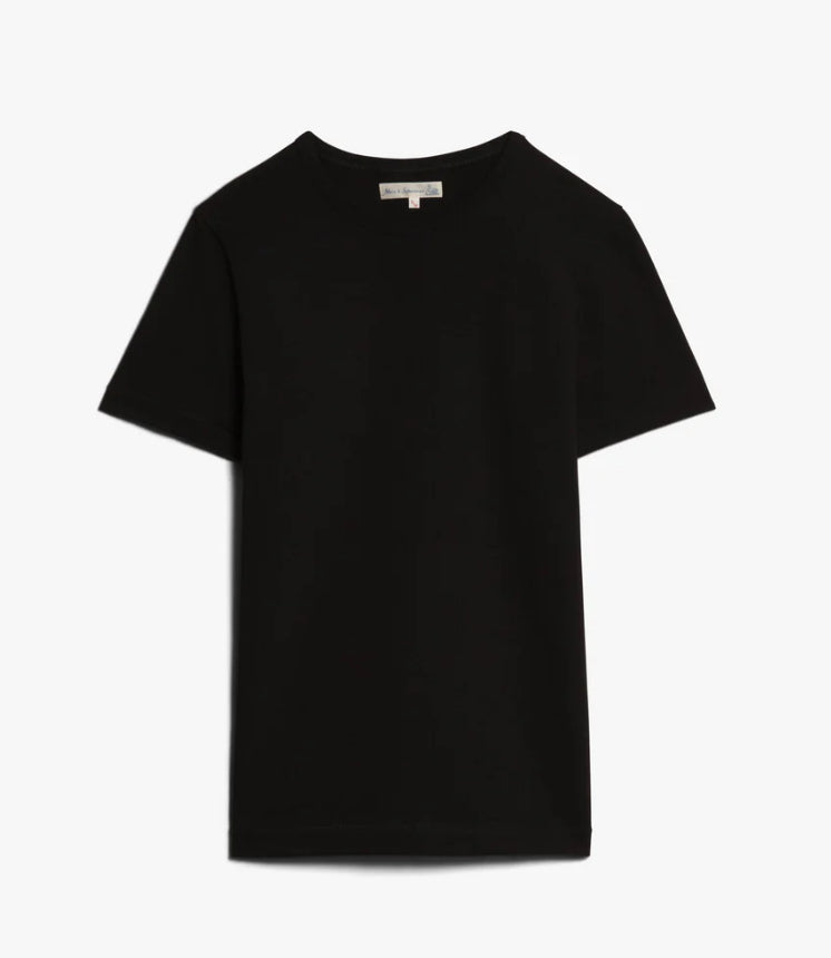 215 Loopwheeled Classic Fit Midweight T-Shirt-Deep Black