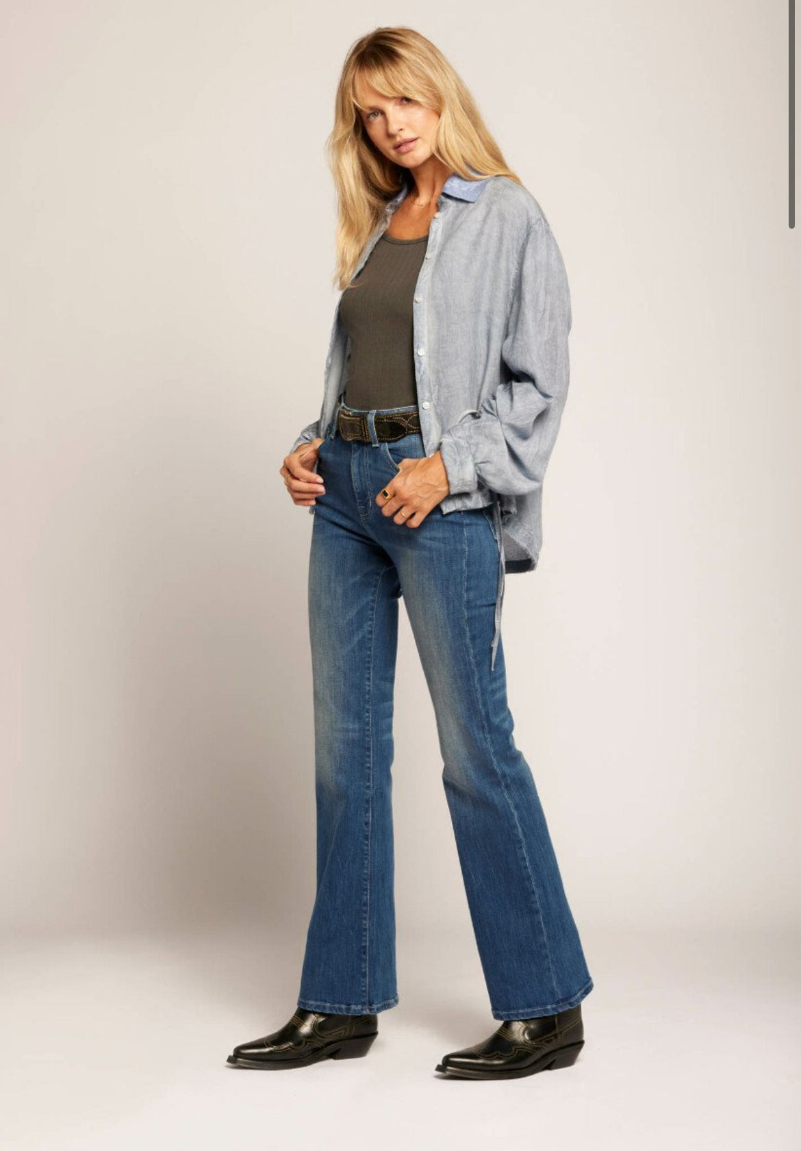 THE BELOVED LONG SLEEVE SHIRT - MAYA BLUE