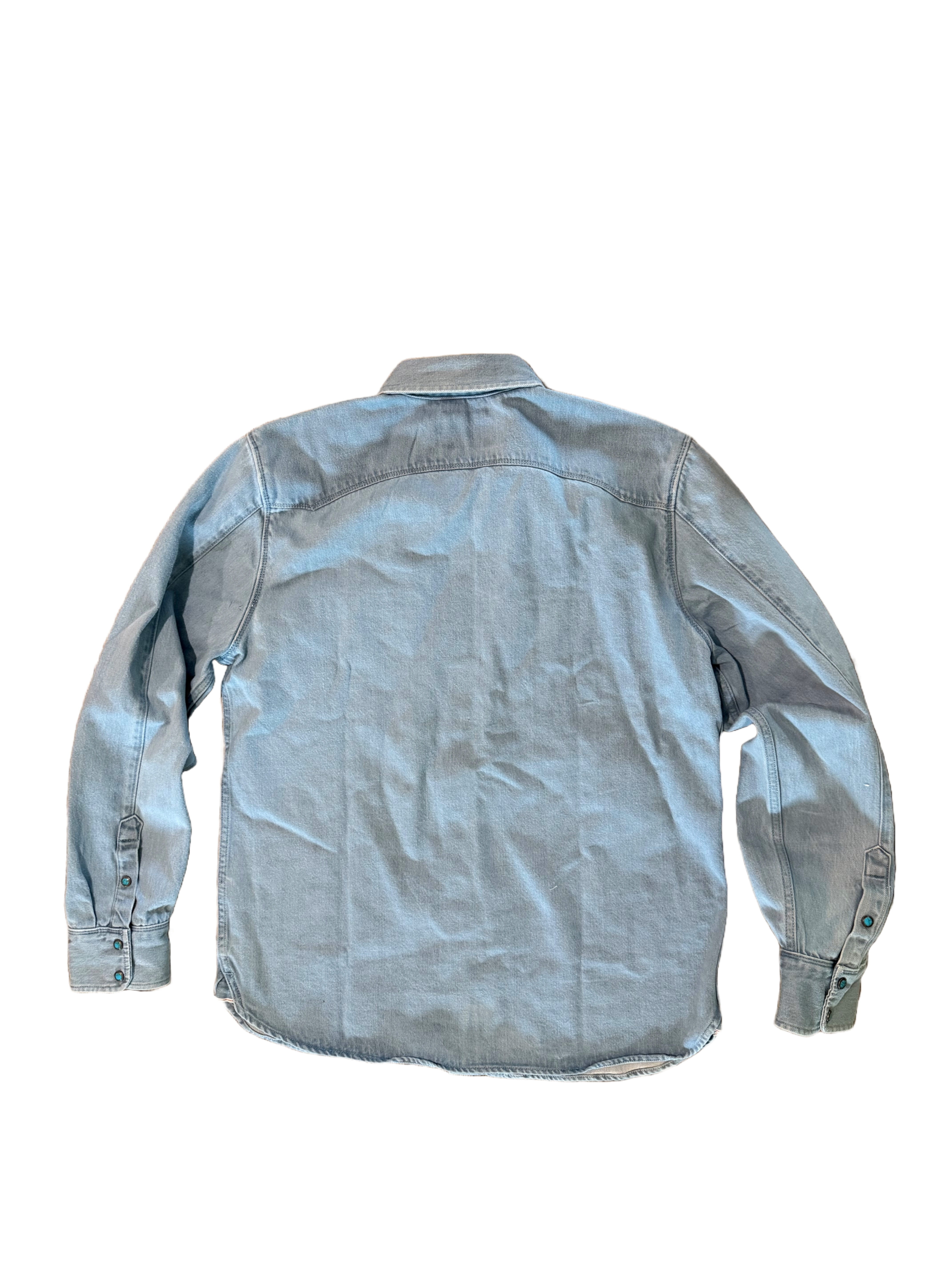MODERN WESTERN 11 OUNCE BLEACHED WITH TURQUOISE SNAPS