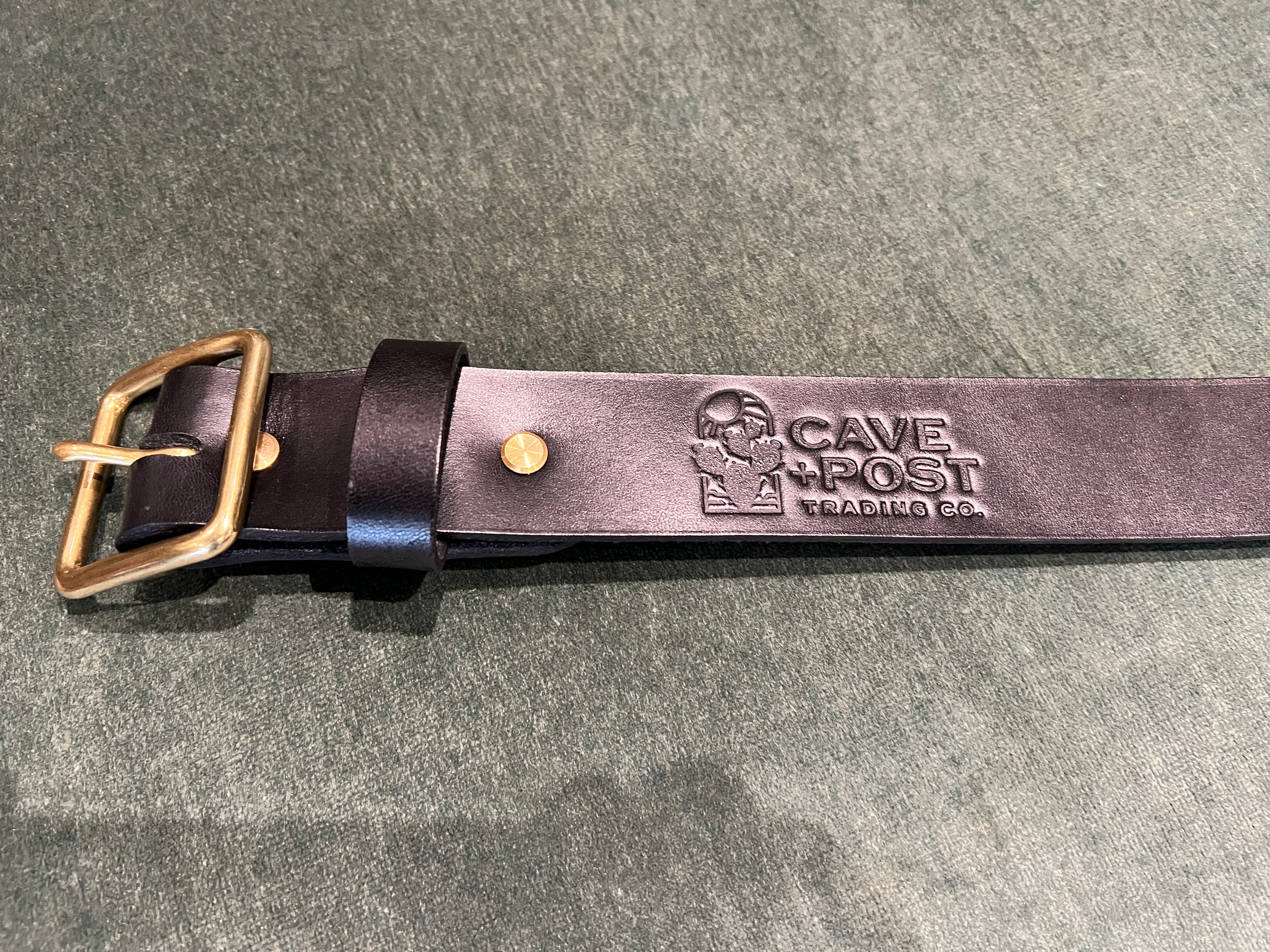 Cave + Post Leather Belt - Black