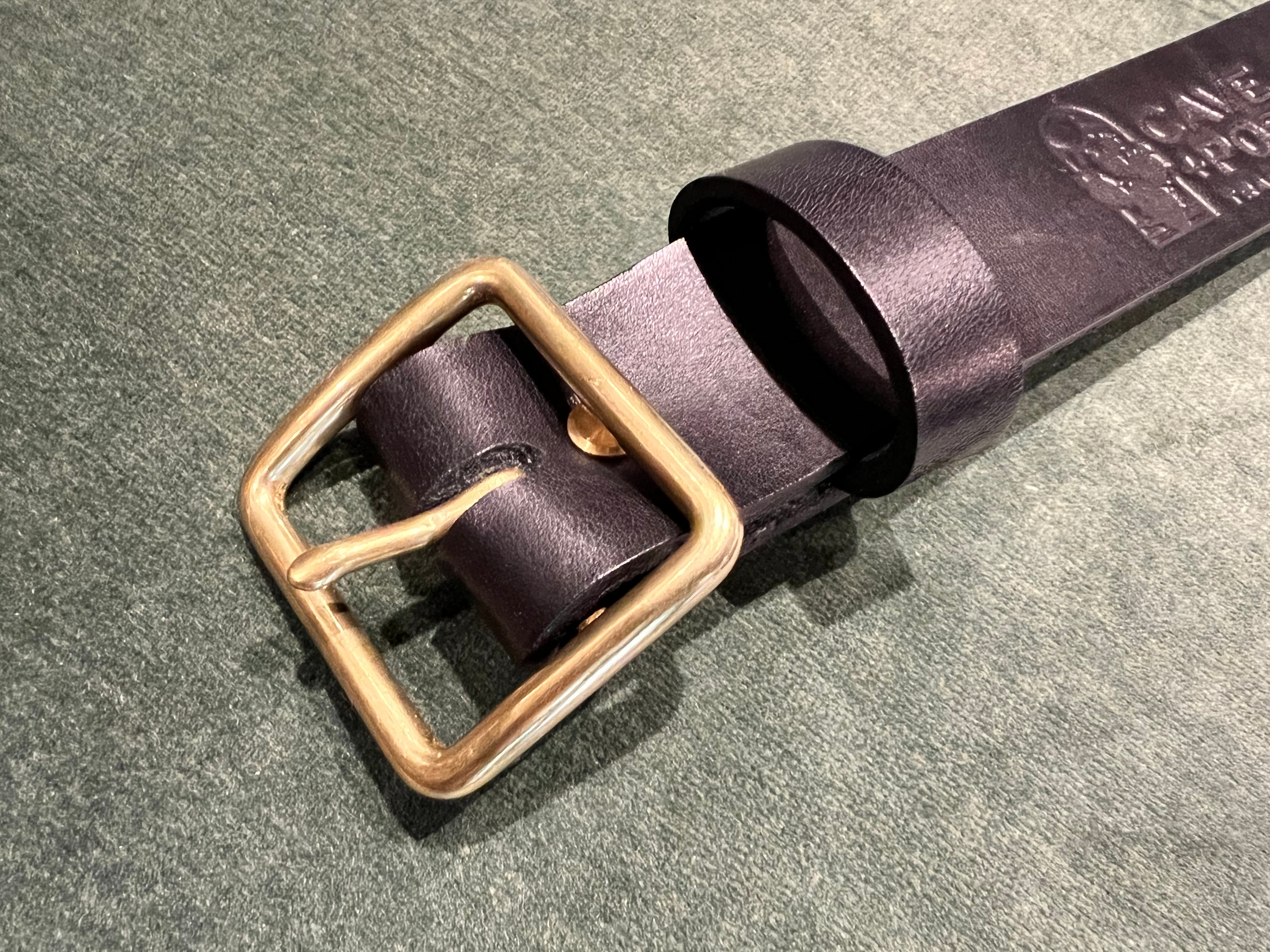 Cave + Post Leather Belt - Black