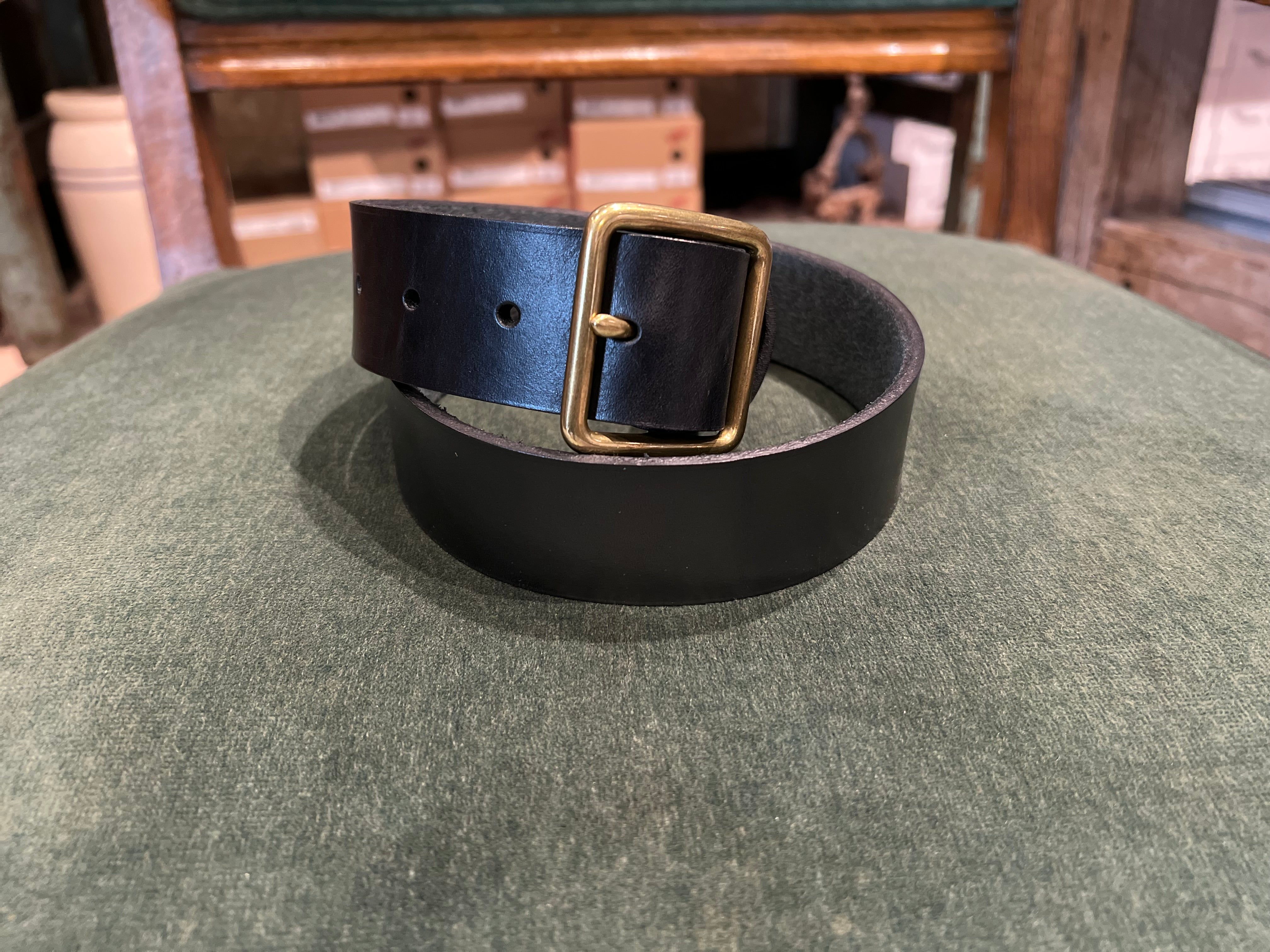 Cave + Post Leather Belt - Black
