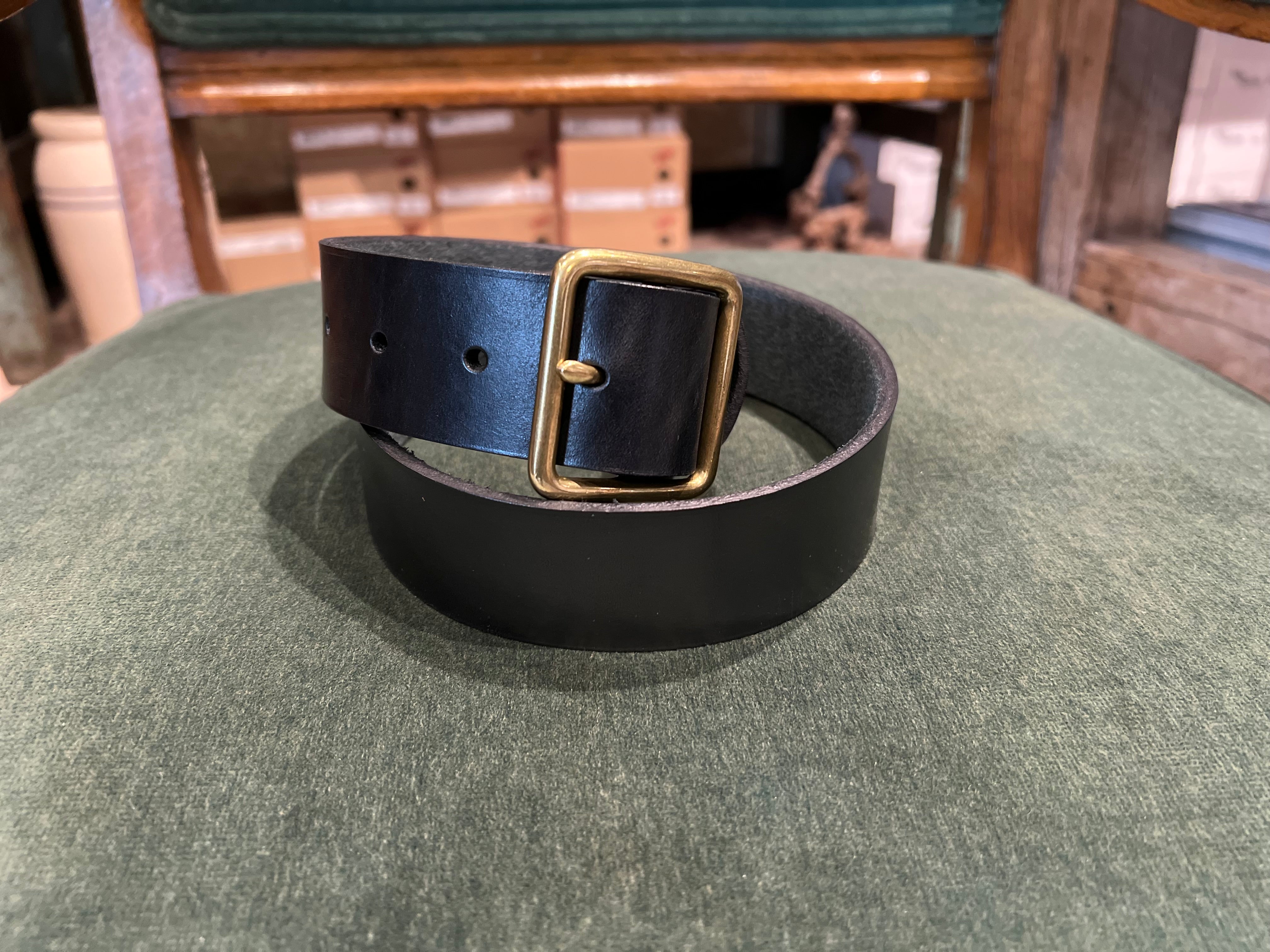 Cave + Post Leather Belt - Black