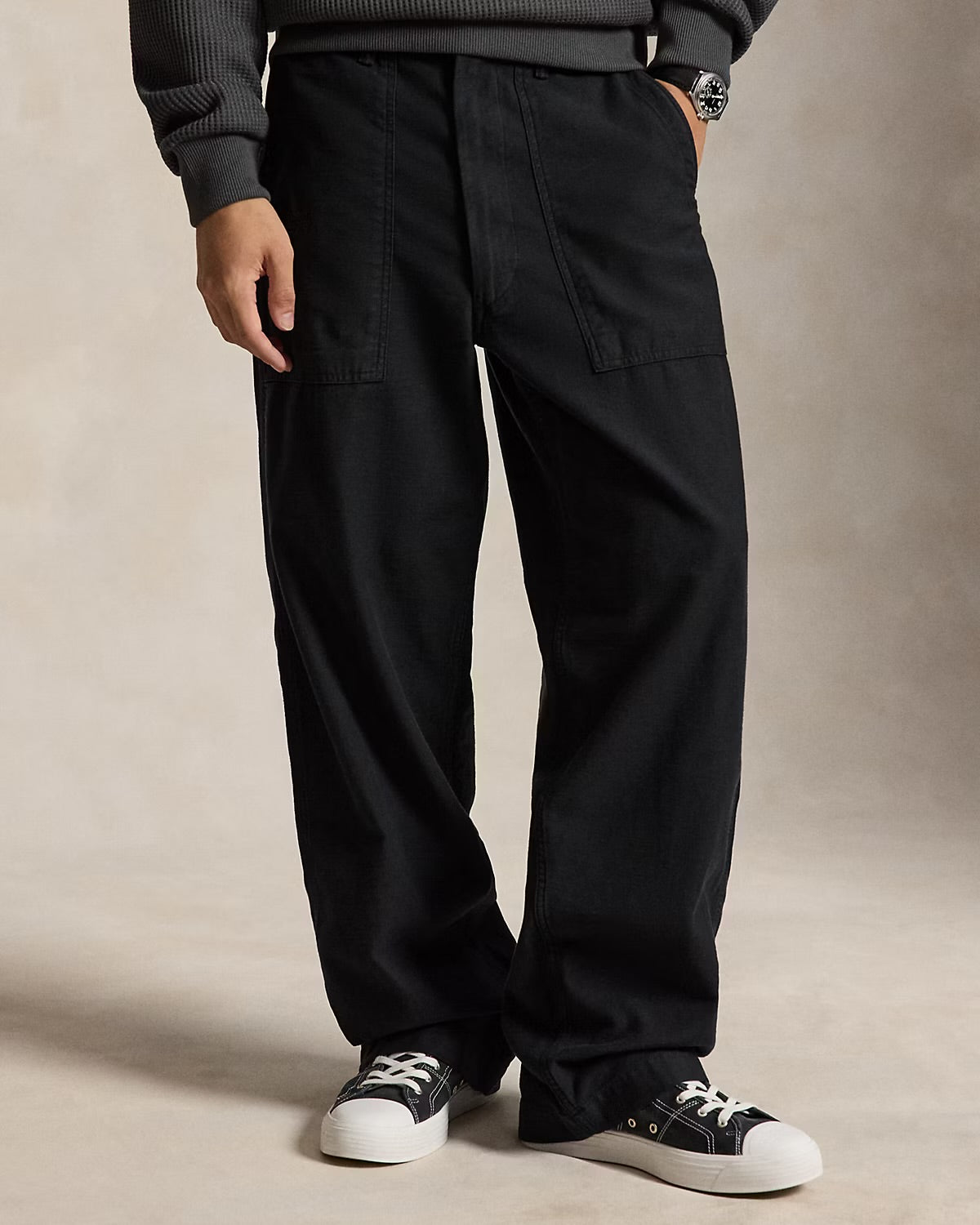 Reverse Sateen Utility Pant - Black