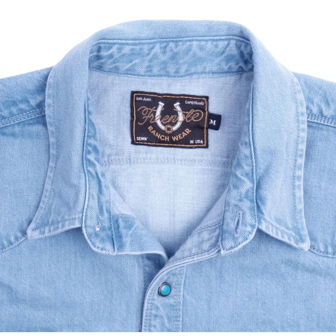MODERN WESTERN 11 OUNCE BLEACHED WITH TURQUOISE SNAPS