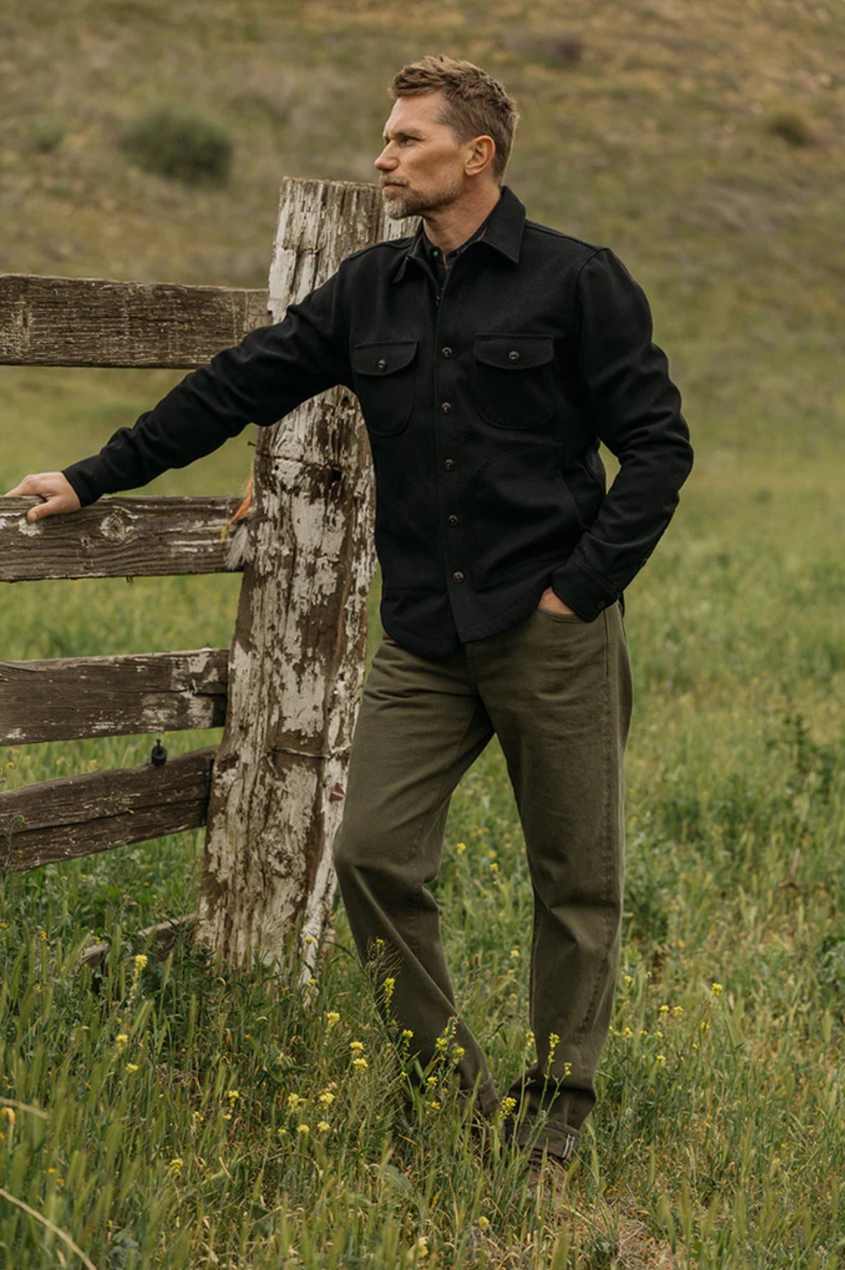 The Barrel Classic Straight Natural Slub - Military Green 14oz Selvedge