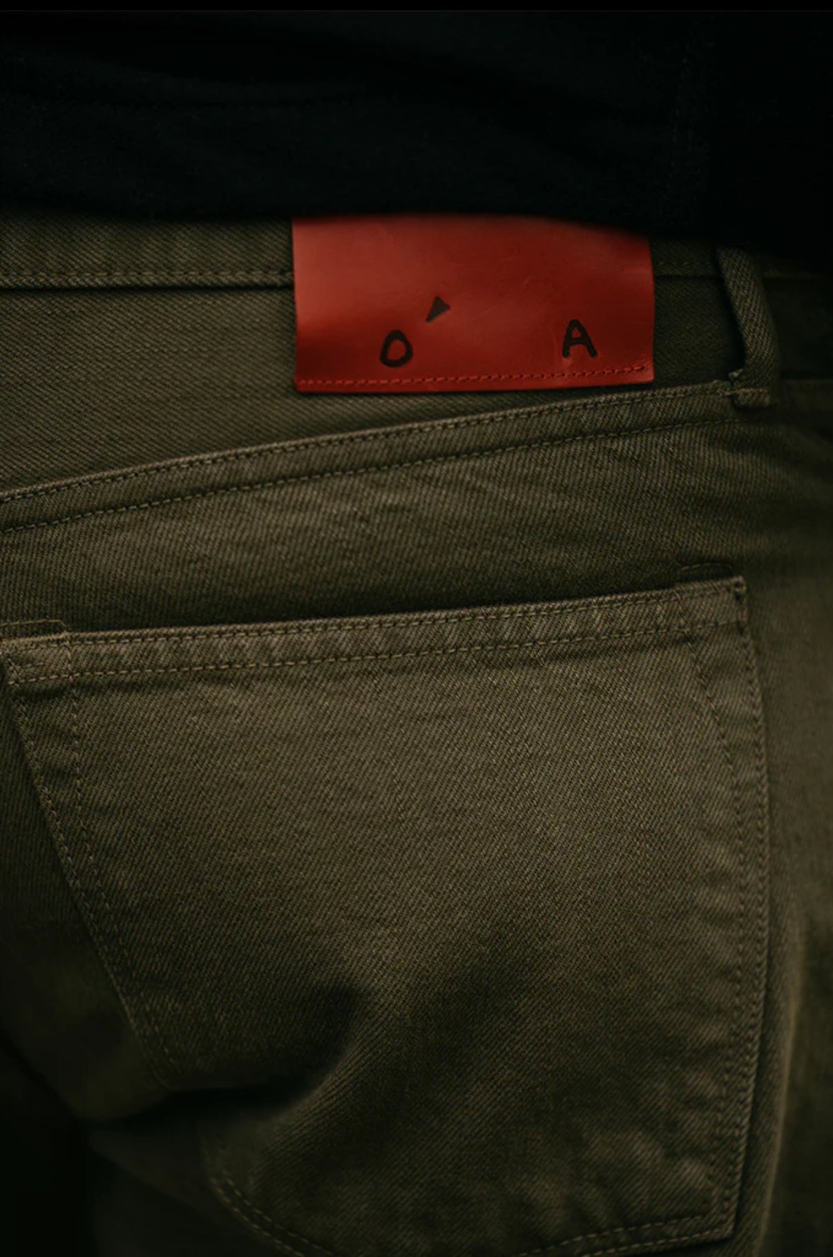 The Barrel Classic Straight Natural Slub - Military Green 14oz Selvedge