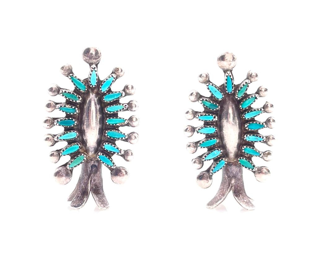 Vintage Judy Wallace Sterling Silver Petite Point Earrings