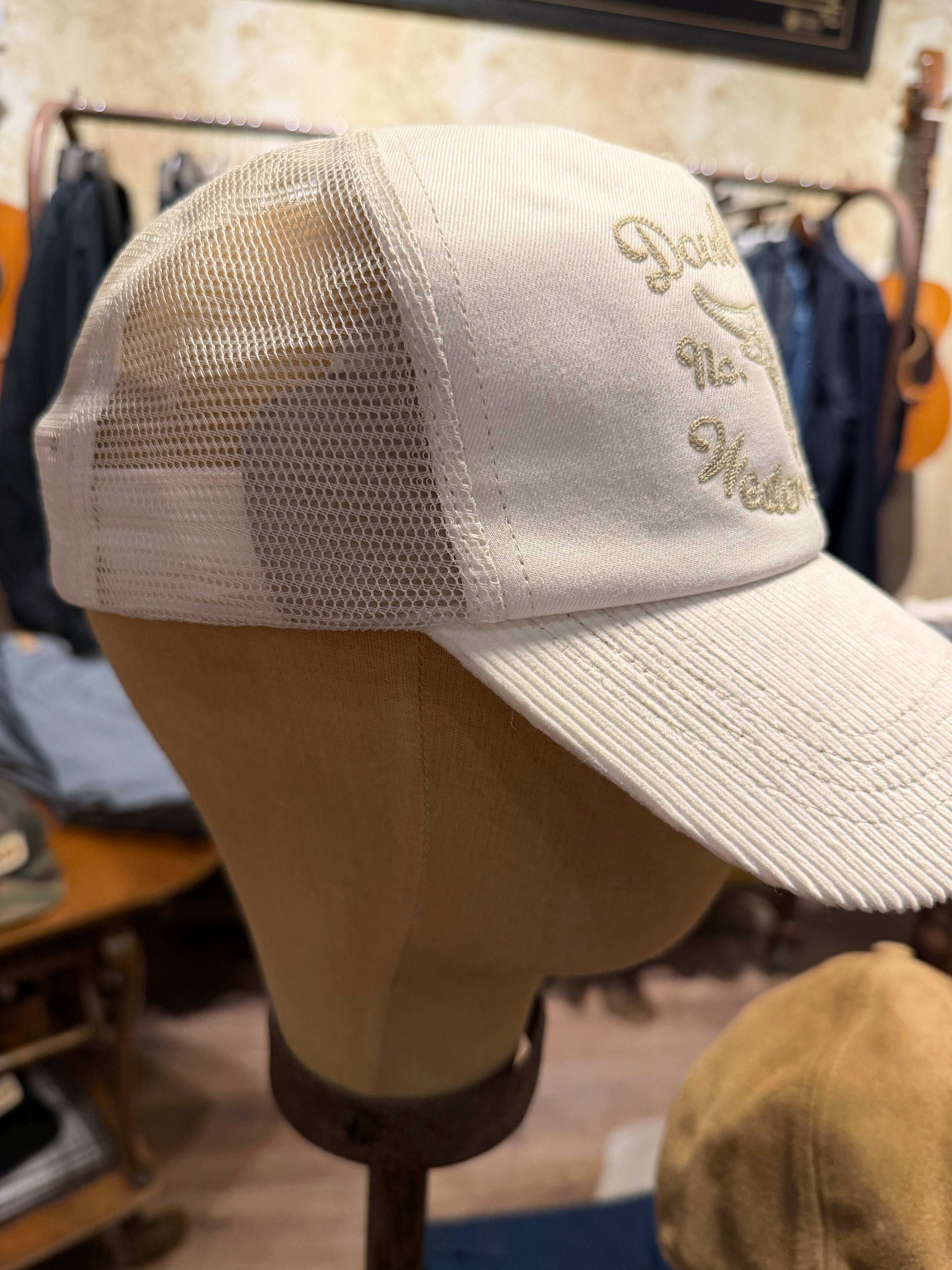 RRL Embroidered White Canvas Trucker