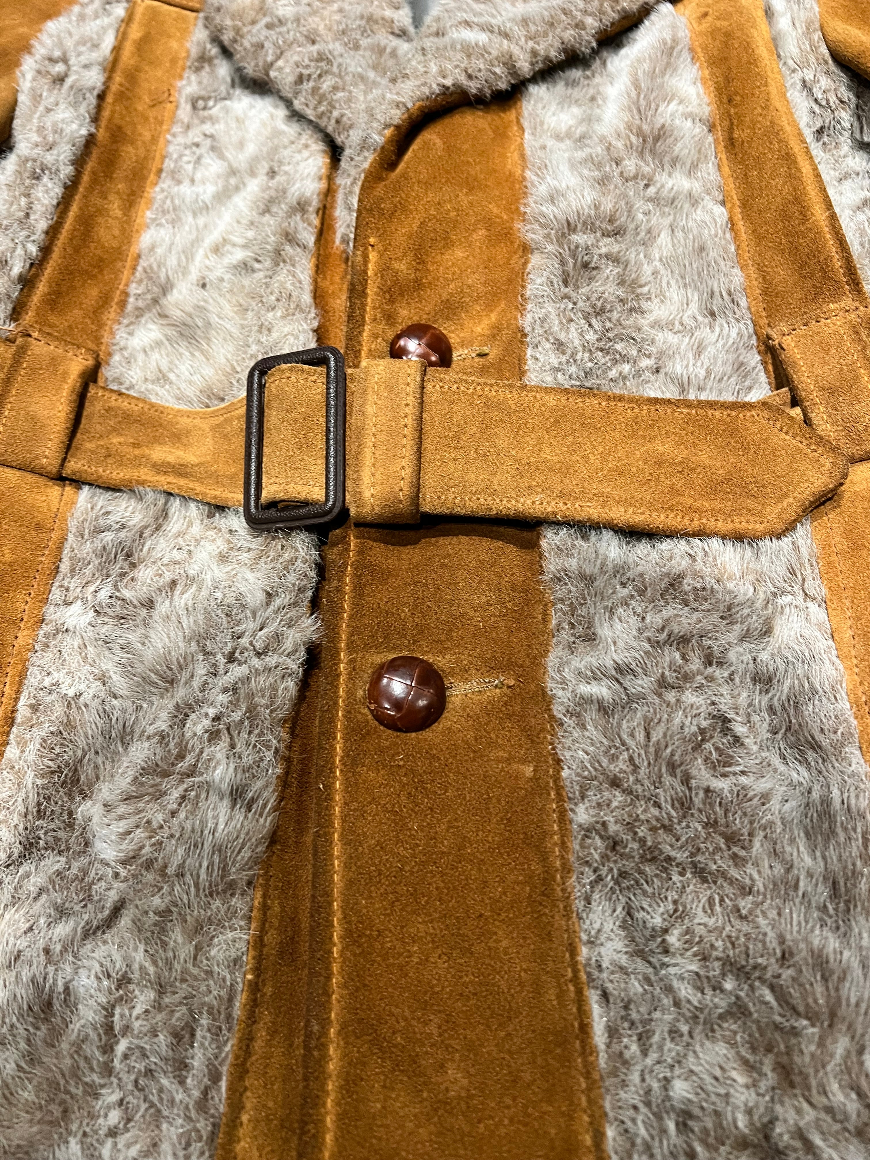 Rare Vintage Schott Men's Suede Belted Coat