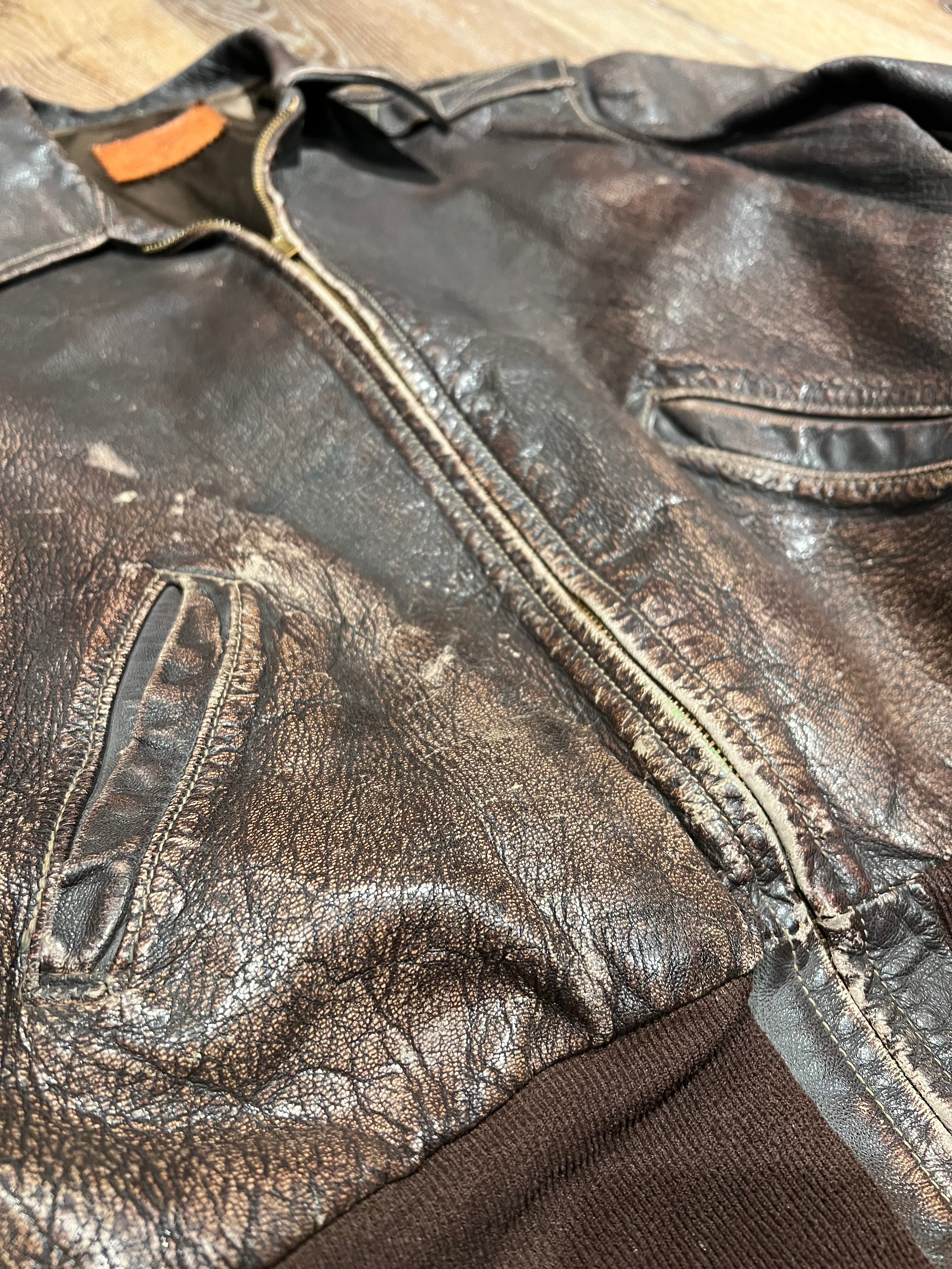 Vintage Appalachian Goat Skin Bomber Jacket