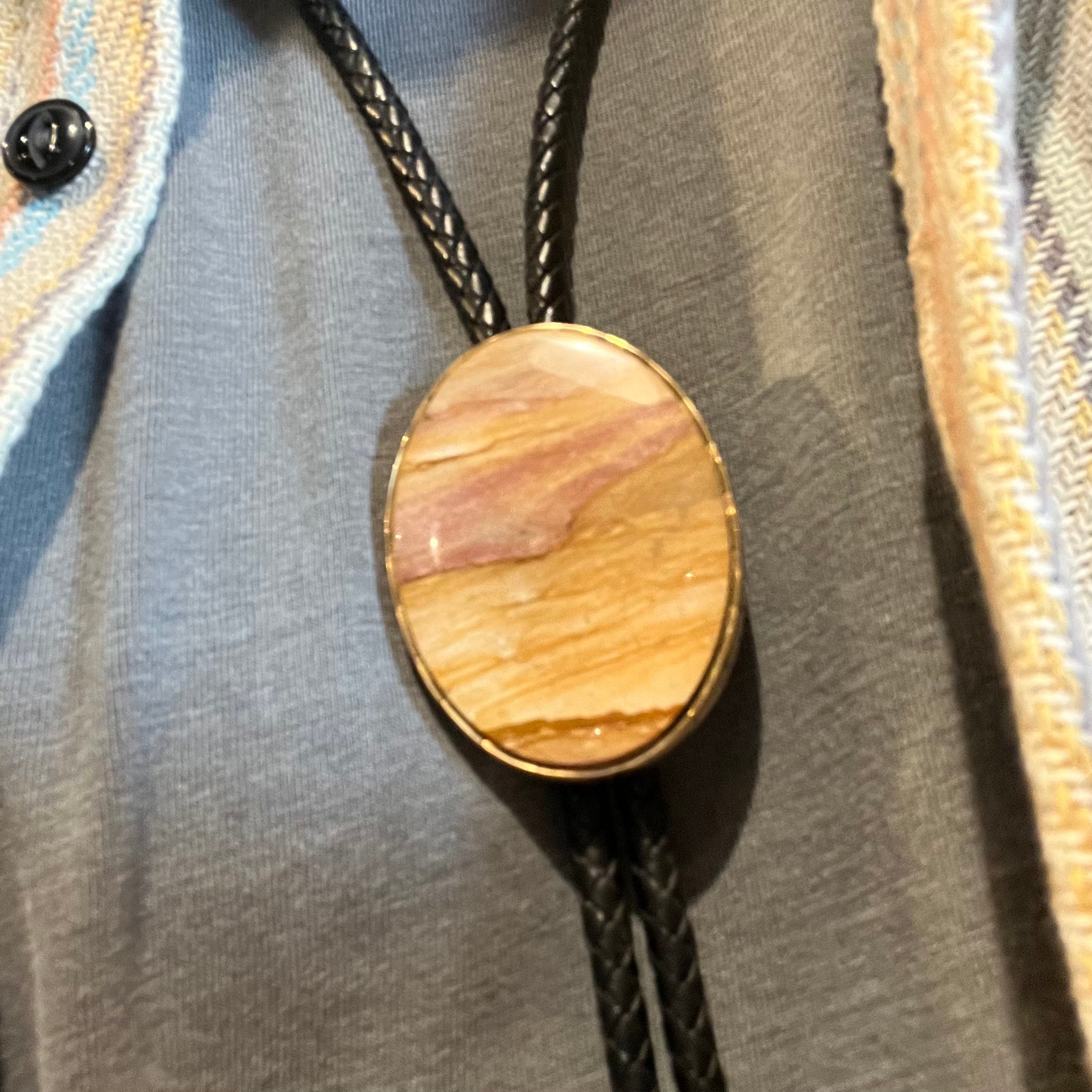 One of Kind Painted Canyon Bolo Tie