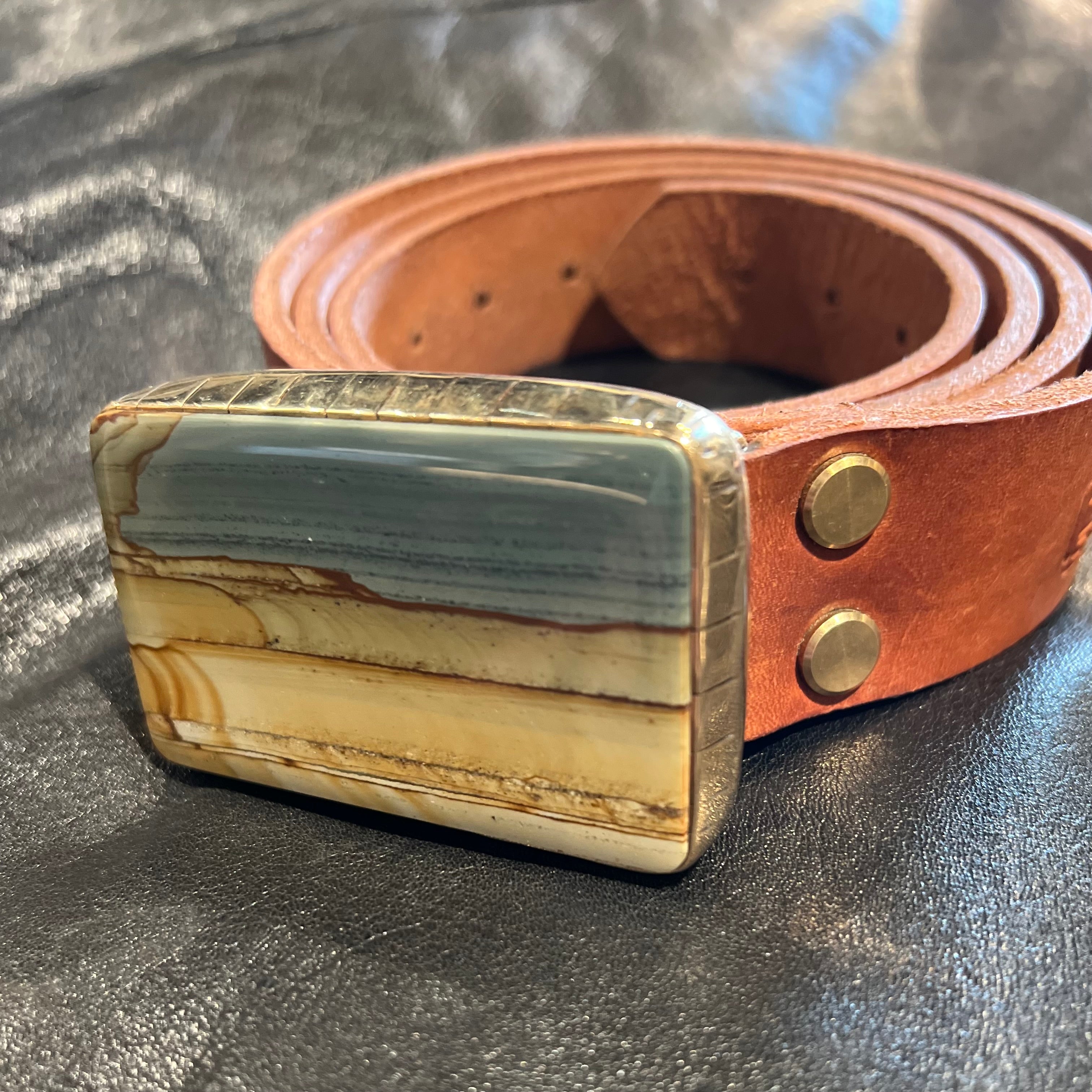 One of a Kind Succor Creek Picture Jasper Belt Buckle