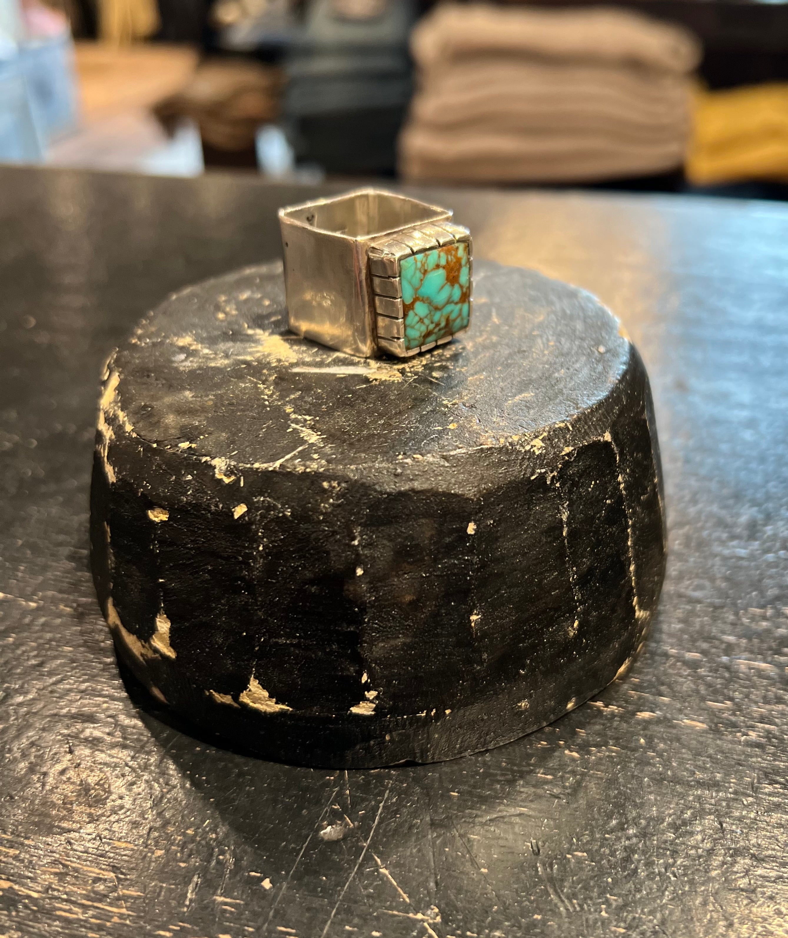 One of Kind Handmade Sterling and Turquoise Ring
