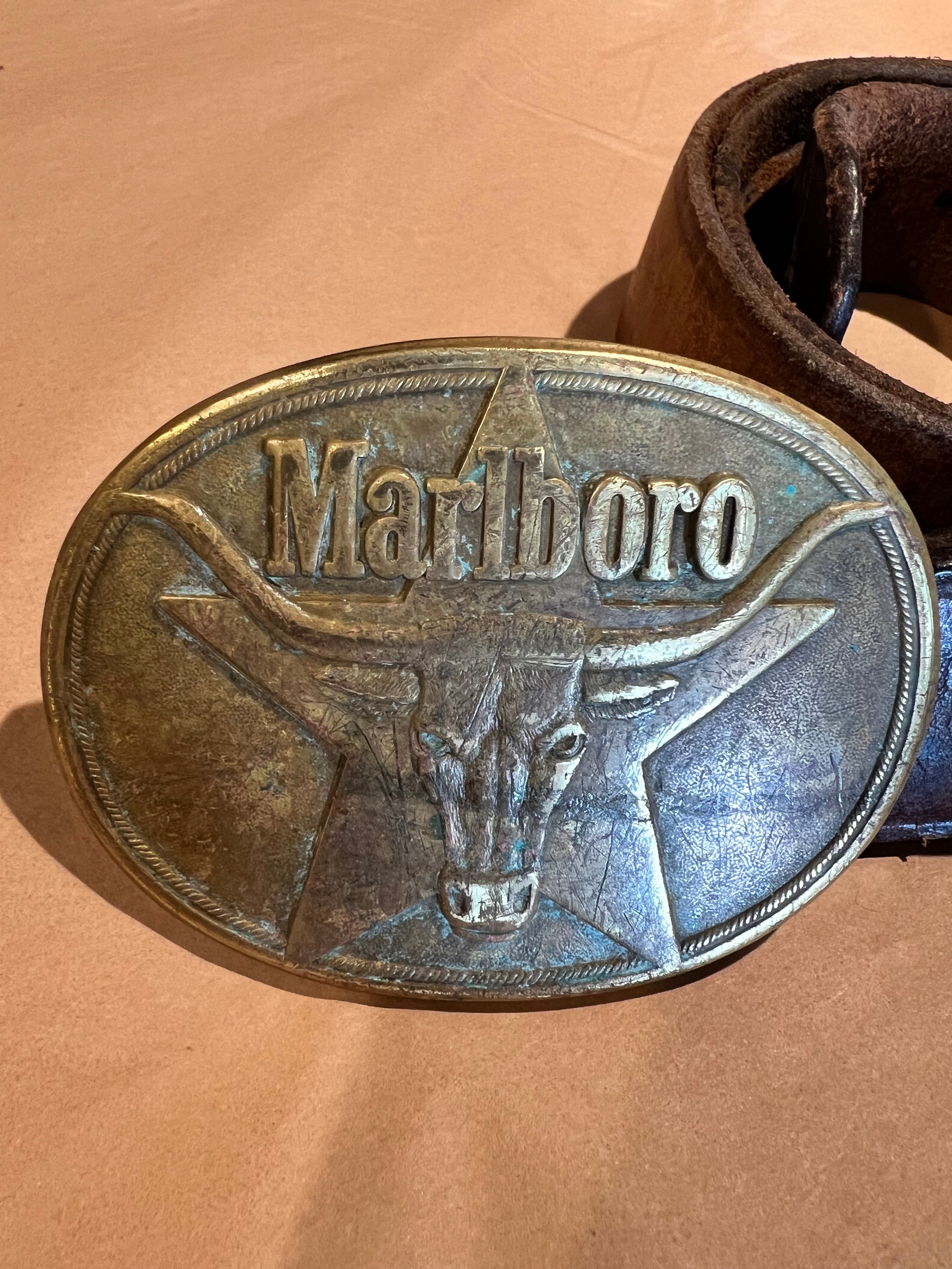 Vintage Brass Marlboro Belt Buckle