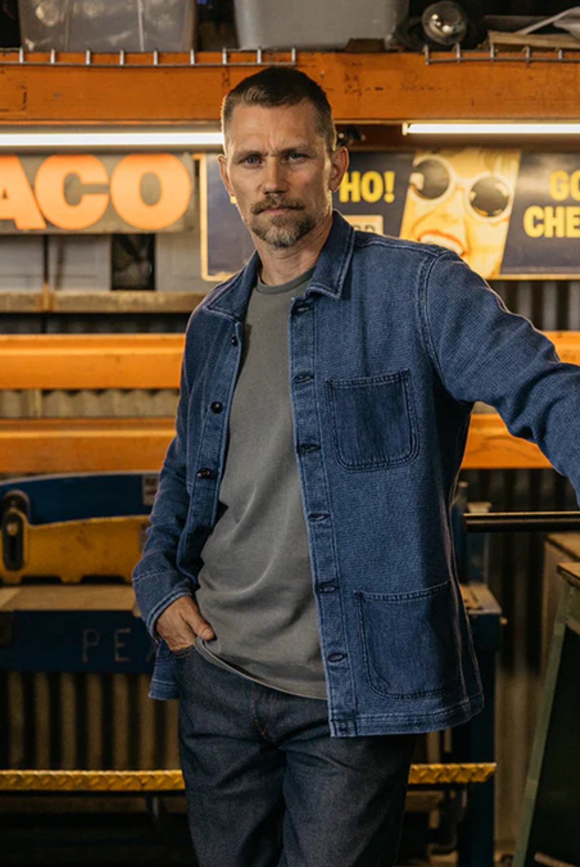 The Vise Heirloom Sashiko Patch Work - Light Indigo