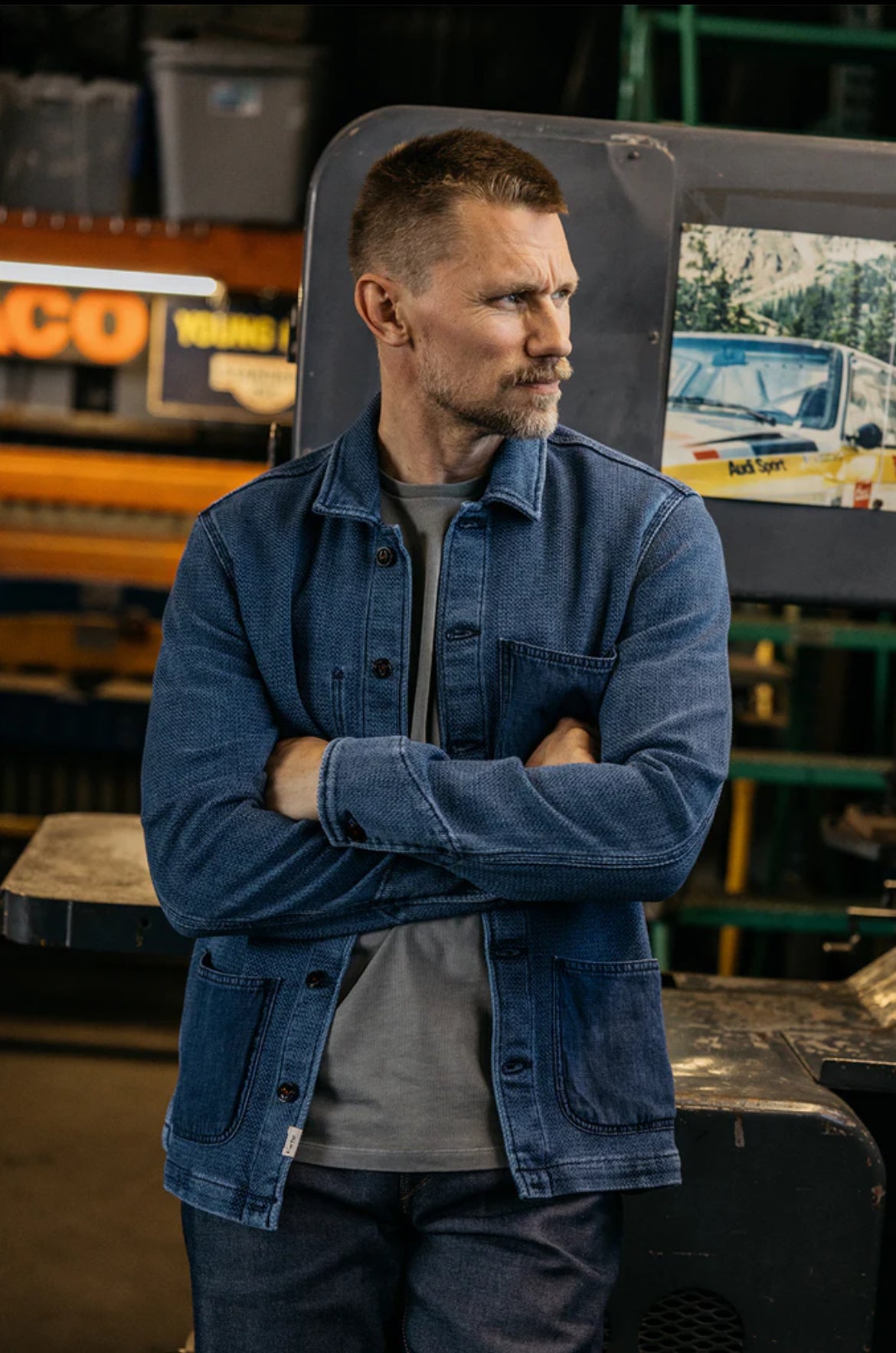 The Vise Heirloom Sashiko Patch Work - Light Indigo