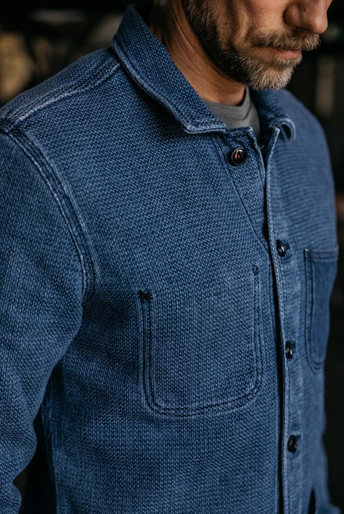 The Vise Heirloom Sashiko Patch Work - Light Indigo