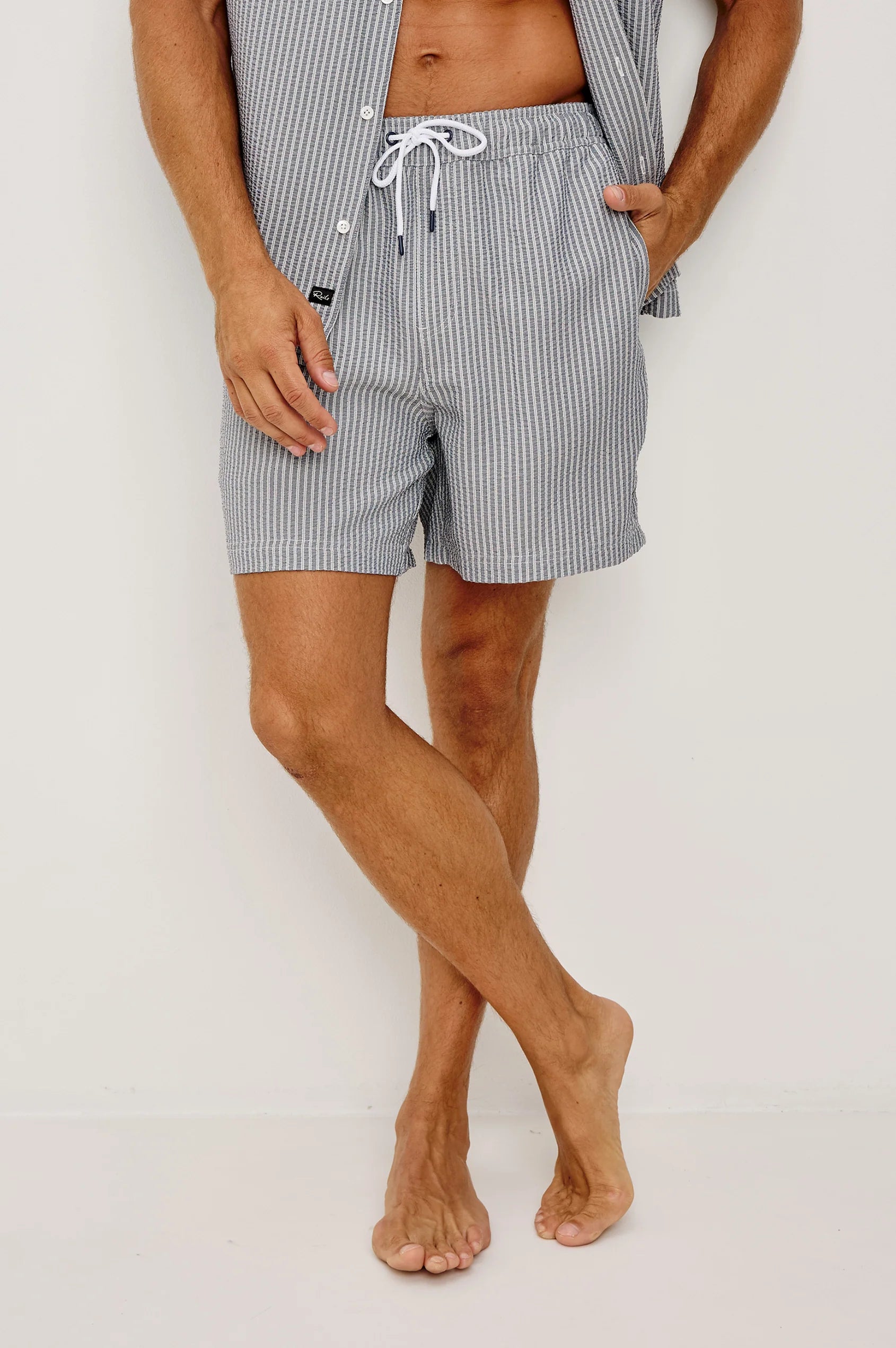 La Brea Swim Short - Navy Deck Stripe