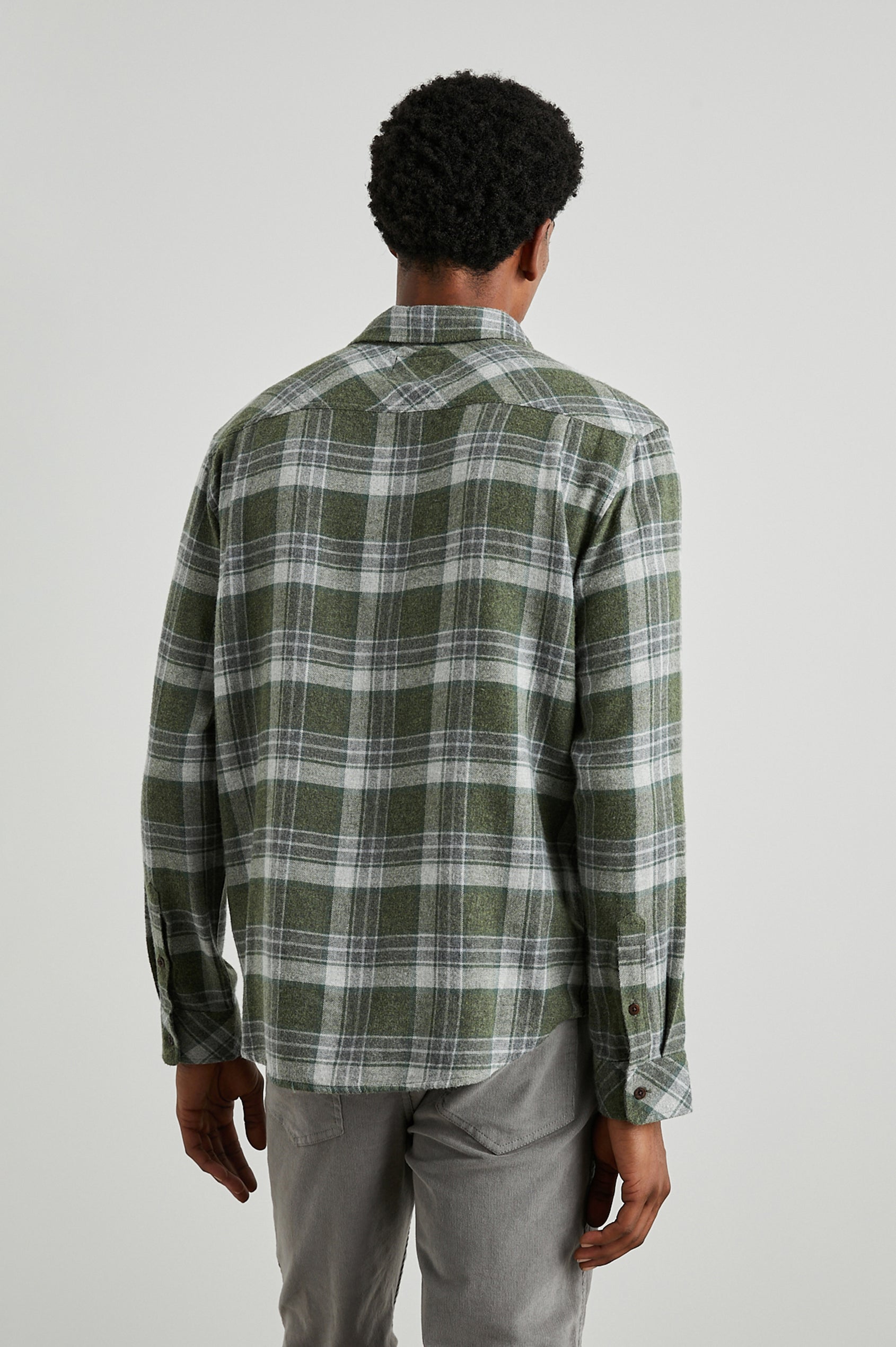 Lennox Shirt Green Hollow - Grey Melange
