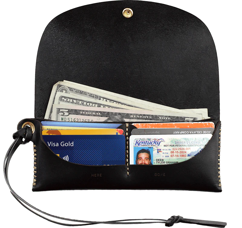 Here/Gone Long Wallet - Carbon