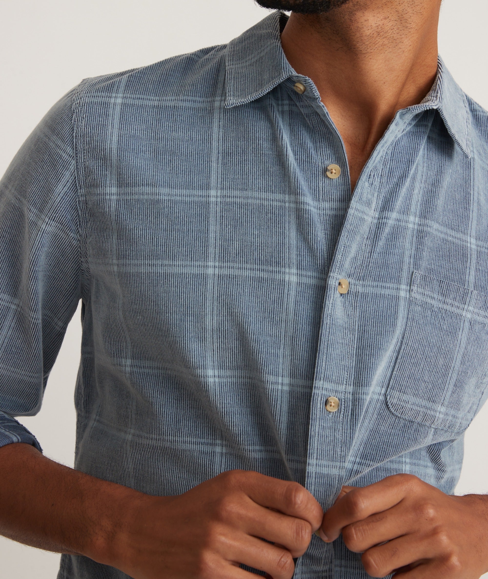 Lightweight Plaid Cord Shirt