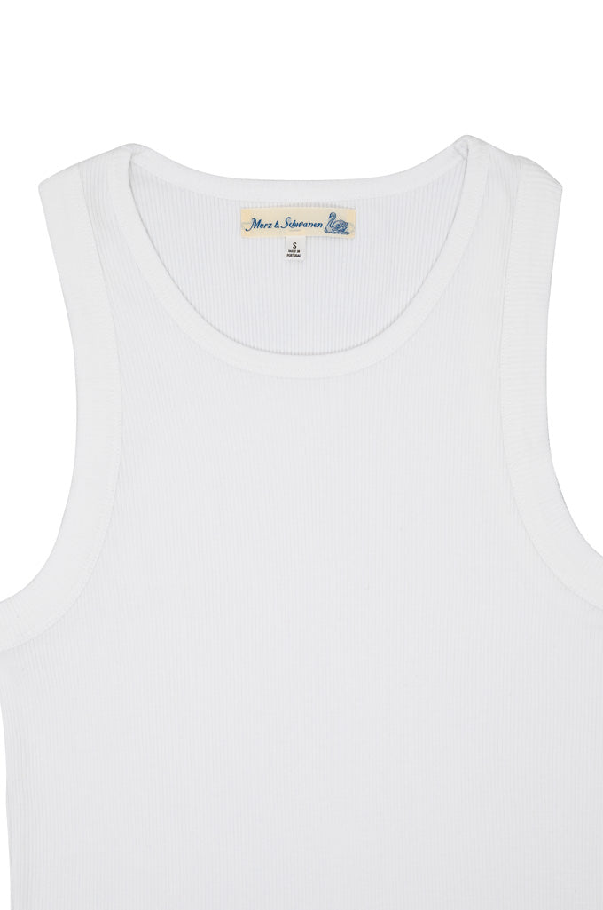 Iconic Ribbed Cotton Tank Top - White