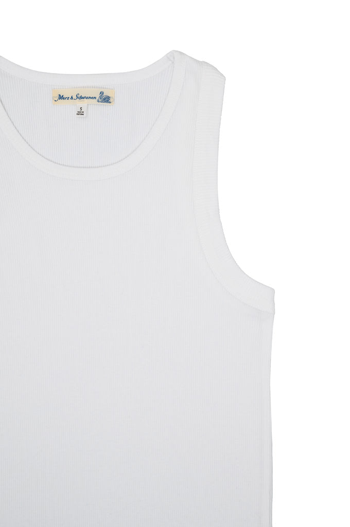 Iconic Ribbed Cotton Tank Top - White