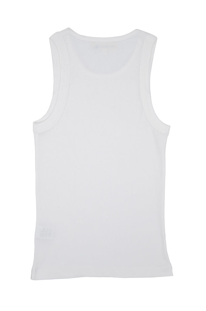 Iconic Ribbed Cotton Tank Top - White