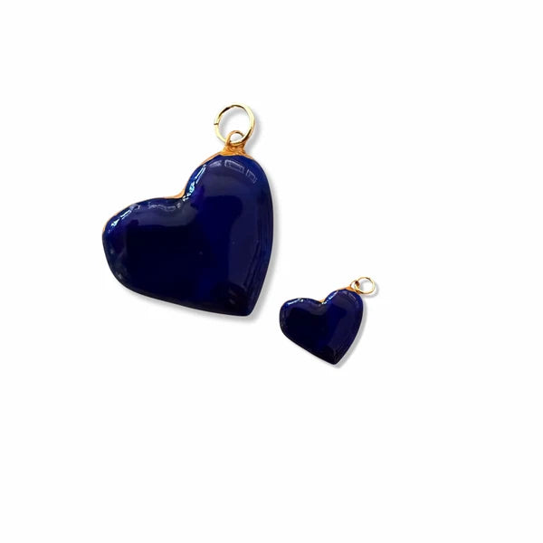 Heart Charm - Small - Navy