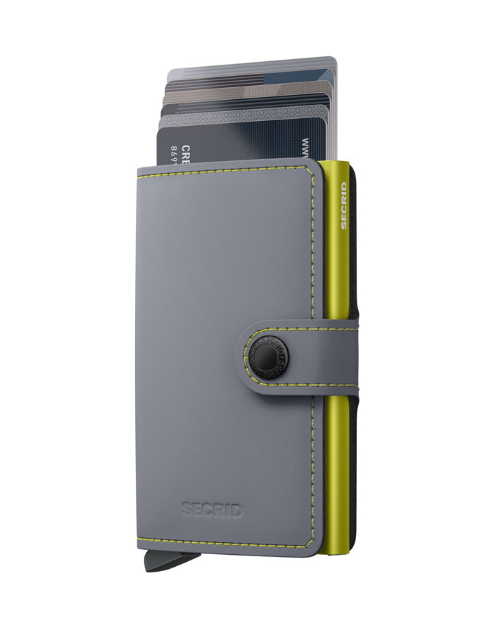 Miniwallet- Matte Grey & Lime