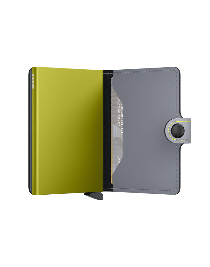 Miniwallet- Matte Grey & Lime