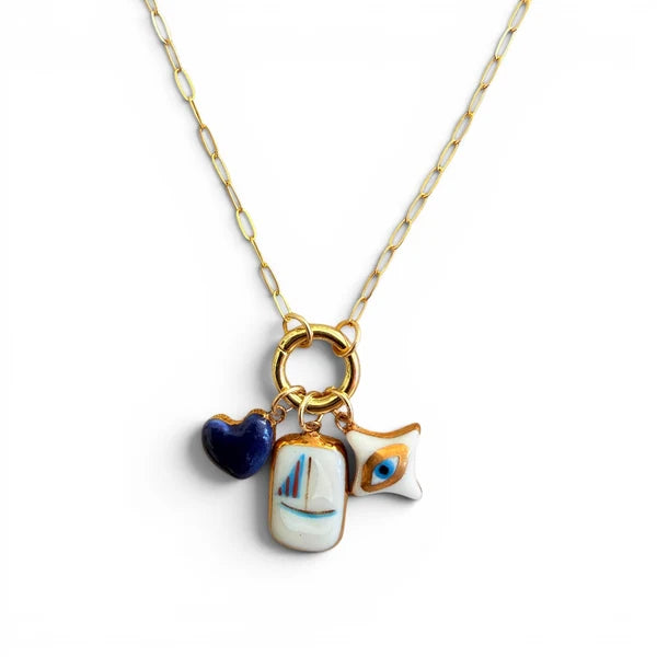 Heart Charm - Small - Navy