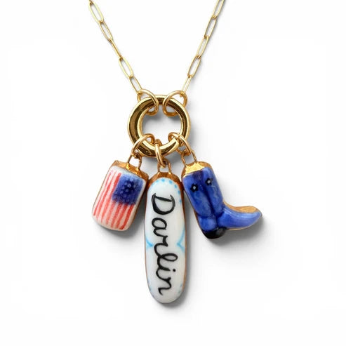 American Flag Charm - Small Rectangle Charm