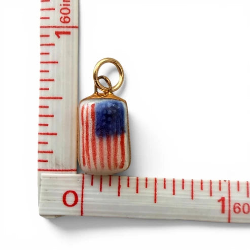 American Flag Charm - Small Rectangle Charm
