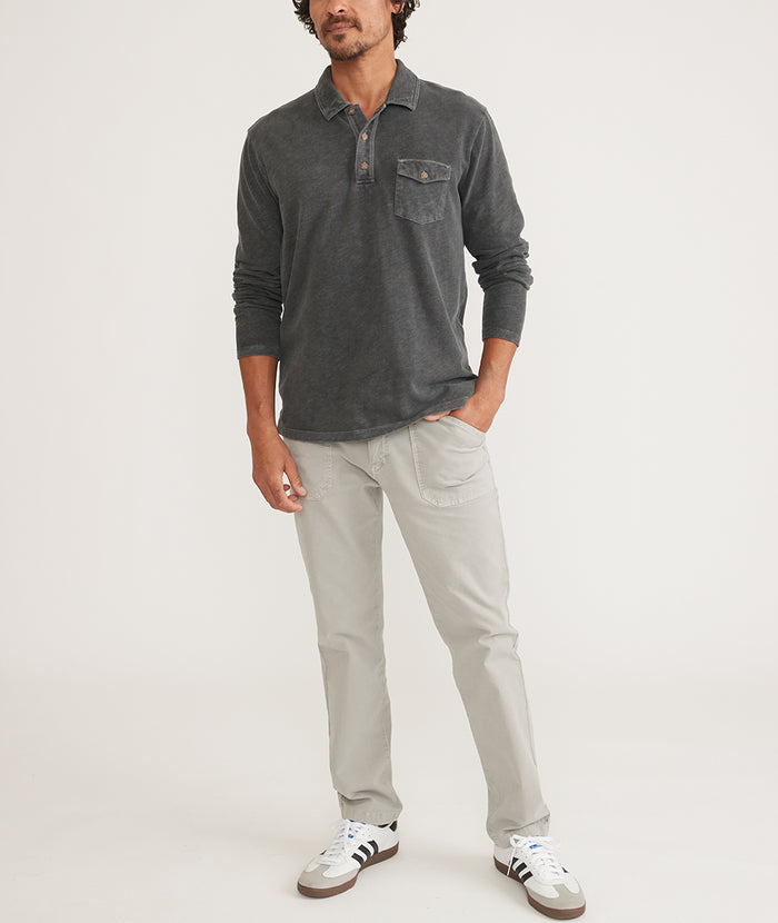 Vintage Heavy Slub Polo in Forged Iron