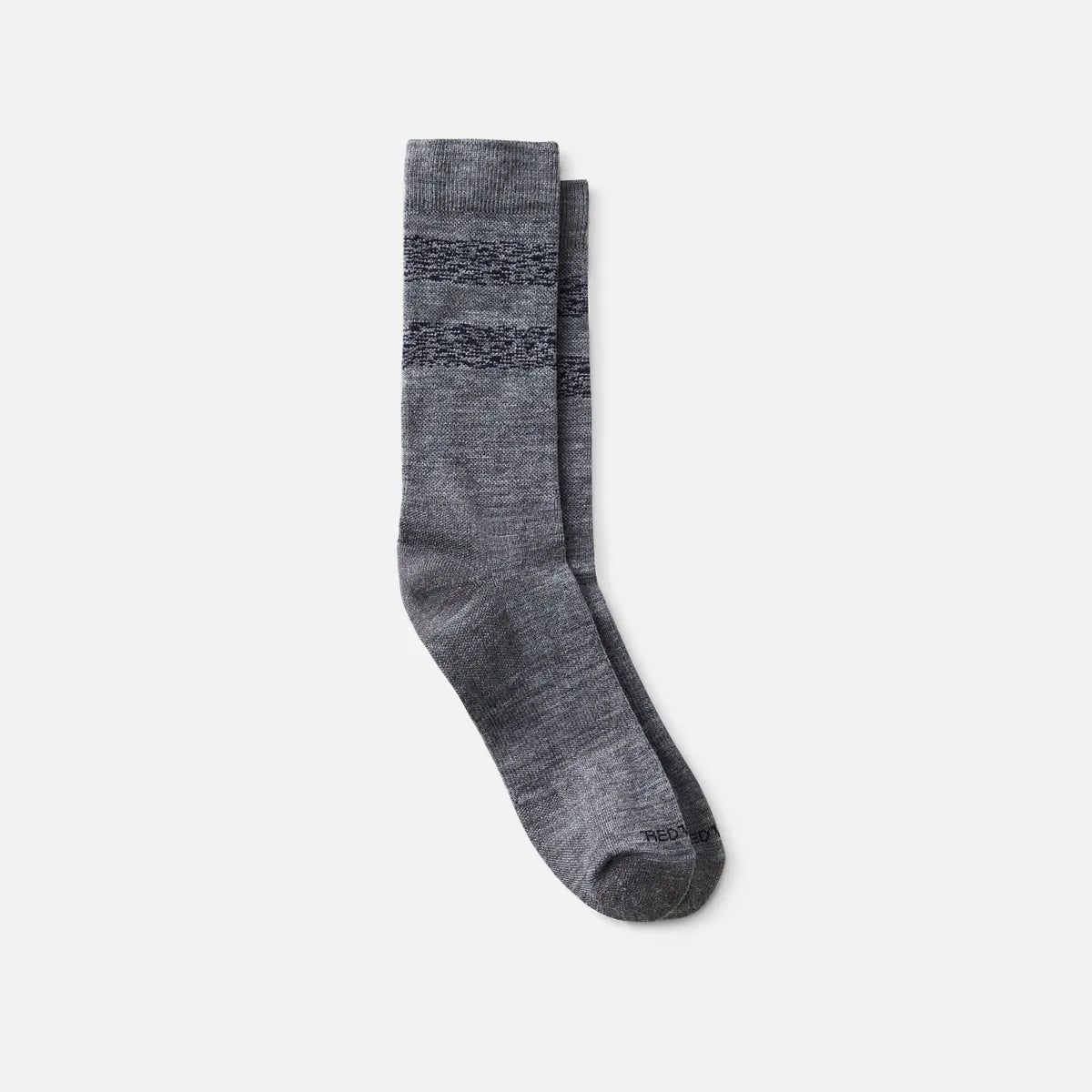 Wool Blend Striped Crew - Gray/Navy