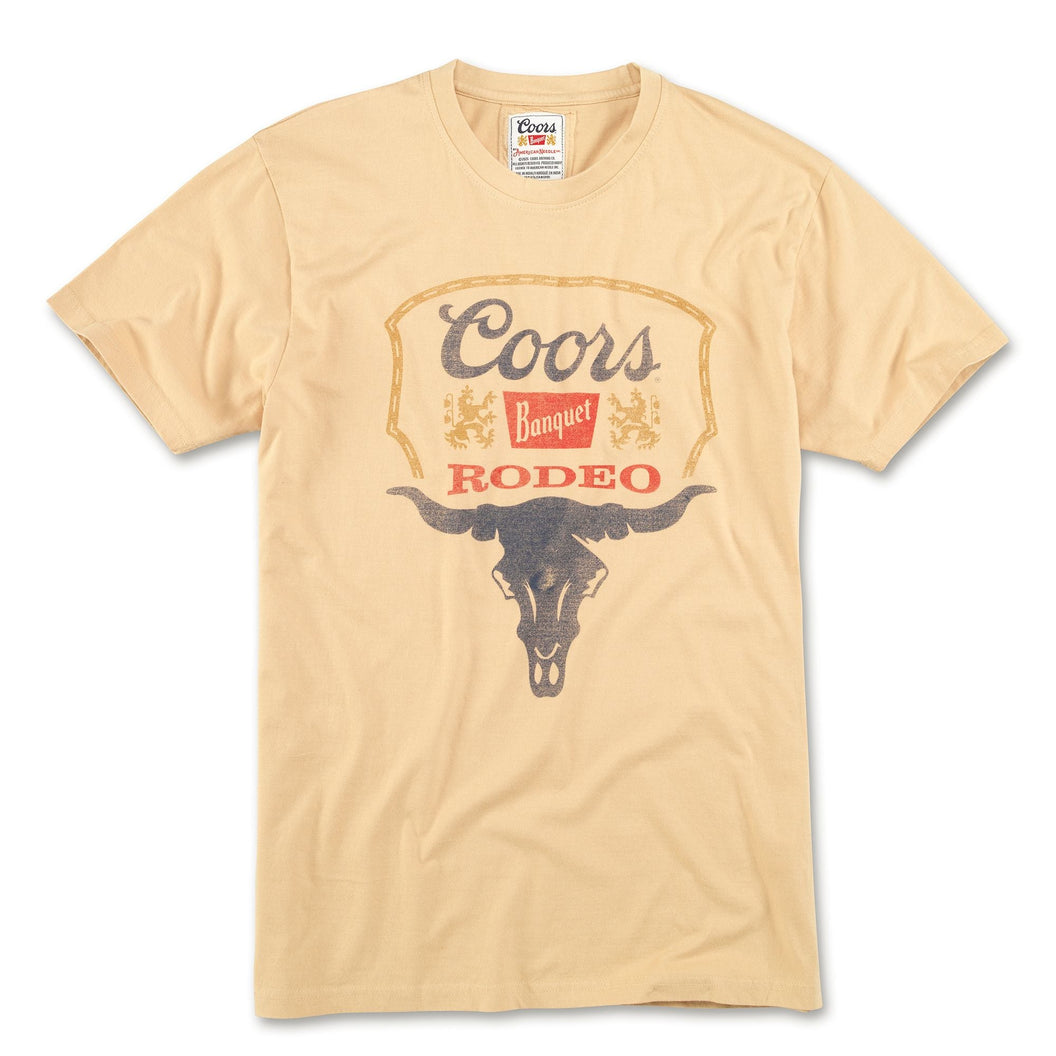 Coors Banquet Rodeo Vintage Fade Brass Tacks T Shirt-Sand