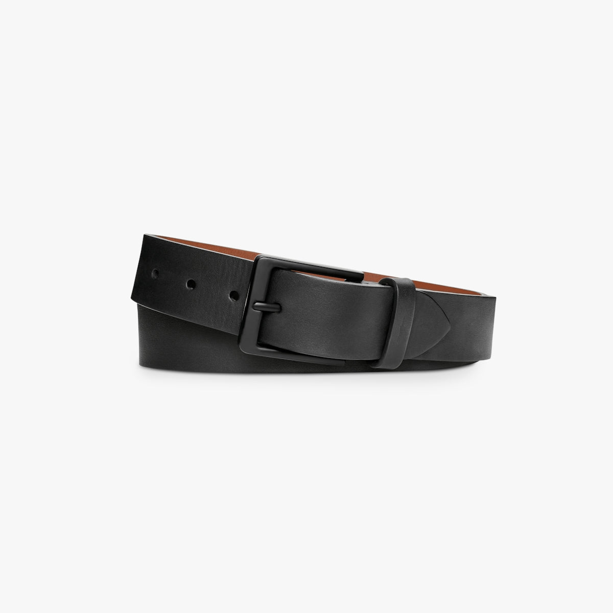 LIGHTNING BOLT KEEPER BELT - BLACK NATURAL LEATHER