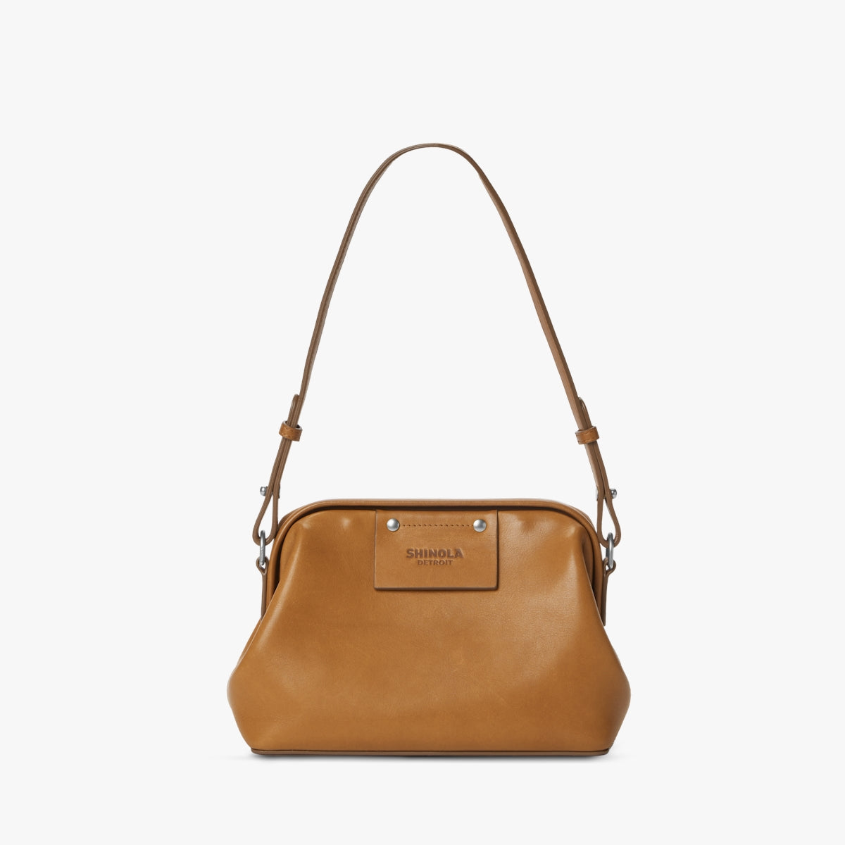 Rivet Frame Shoulder Bag - Natural Leather