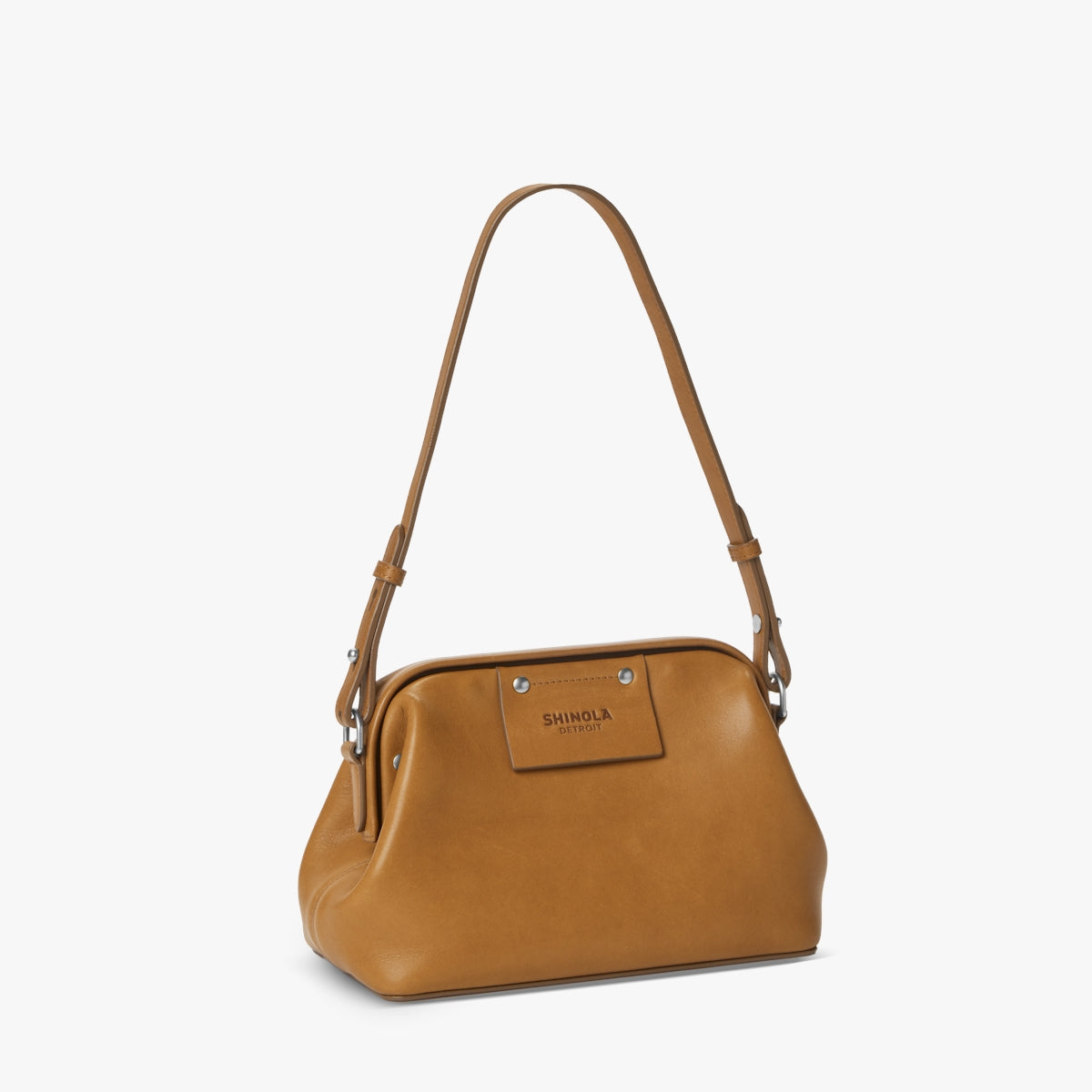 Rivet Frame Shoulder Bag - Natural Leather