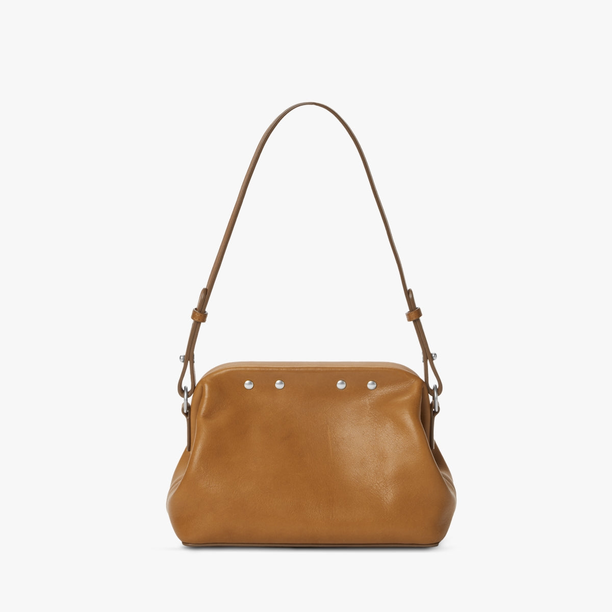 Rivet Frame Shoulder Bag - Natural Leather