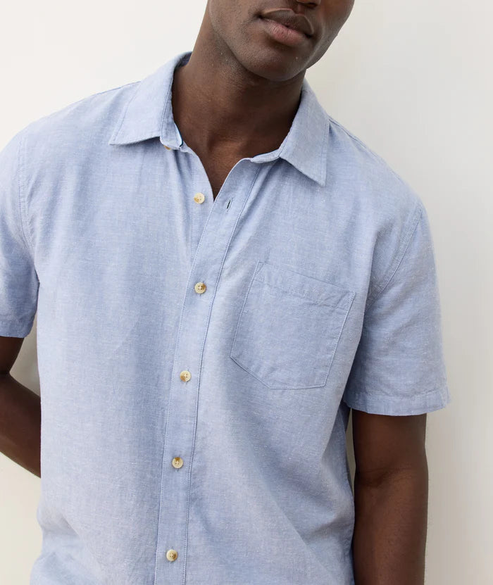 Better-Than-Linen Short Sleeve Shirt - Chambray